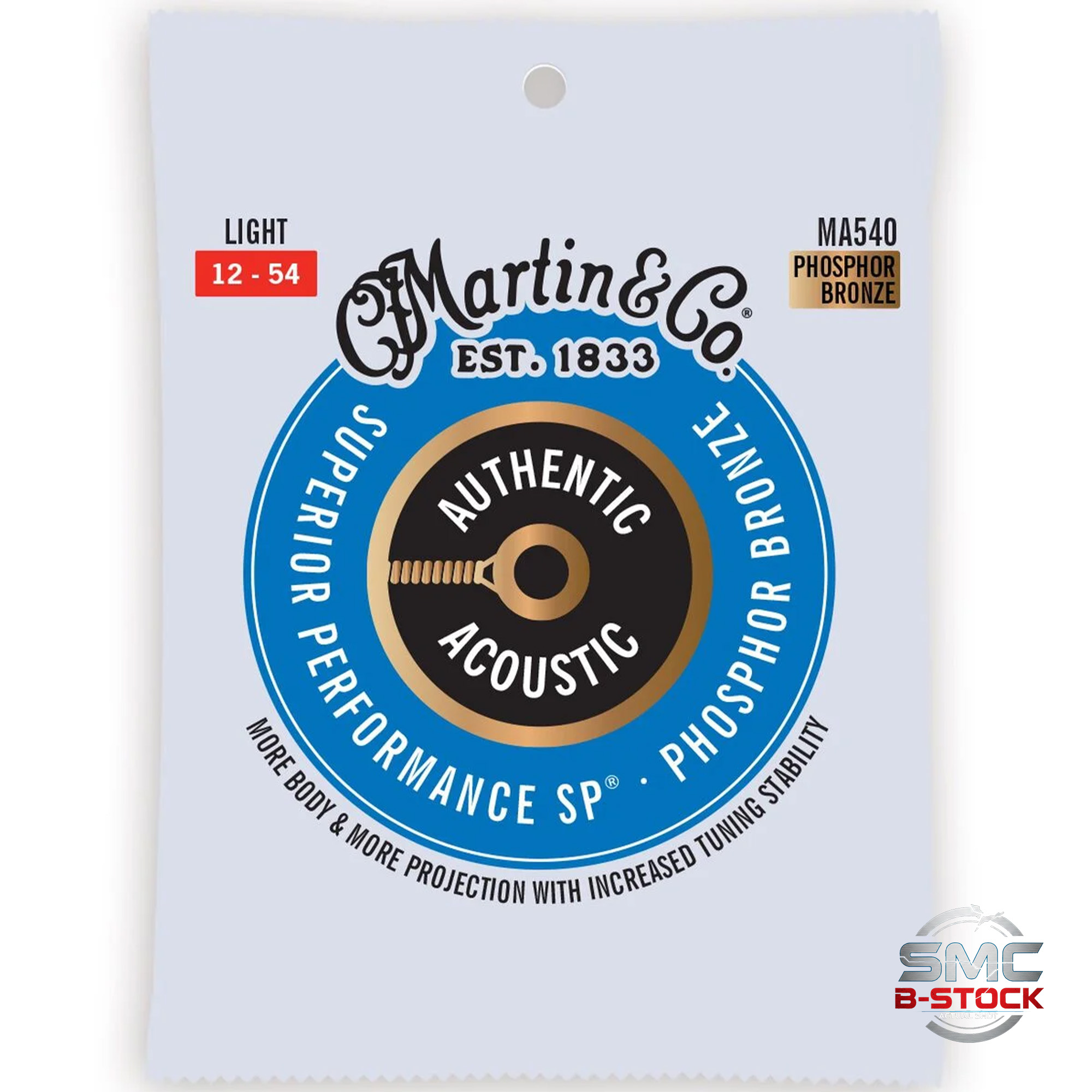 Martin Strings 25-SETS Authentic Acoustic Guitar Superior Performance 92/8 Phosphor Bronze Light - 012-.054 - B-Stock