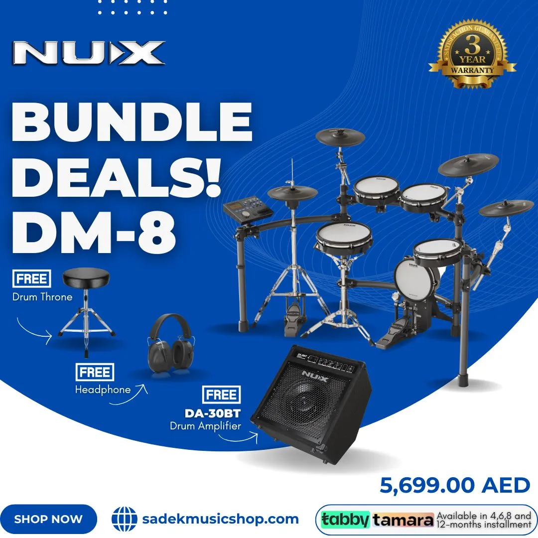 NUX DM-8 All Mesh Head Digital Drum Kit - 3 Years Warranty