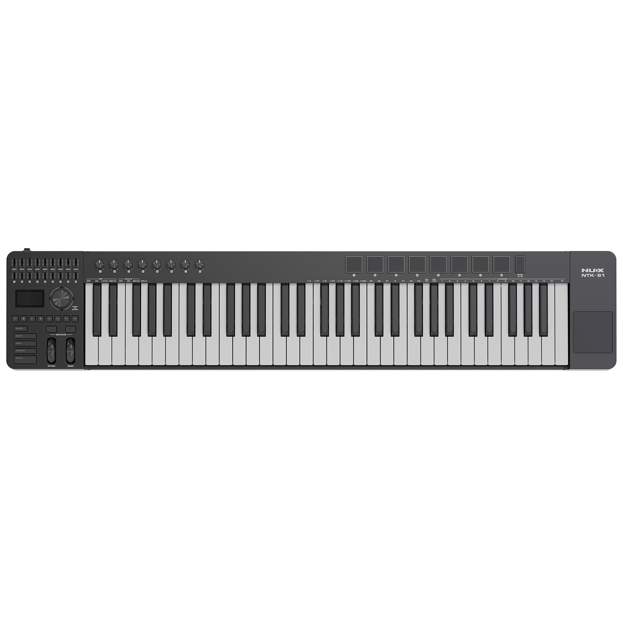 NUX Bundle - 1 | Elite Composer Studio | NTK-61 MIDI Controller, NAI-24 Interface & NFM-03 Monitors