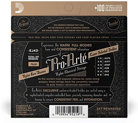 D'Addario EJ43 Pro-Arté Nylon Classical Guitar Strings - Light Tension