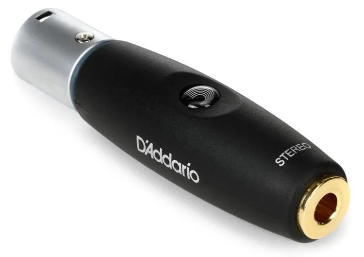 D'Addario PW-P047Z XLR Male to 1/4 Inch Female Balanced Adapter