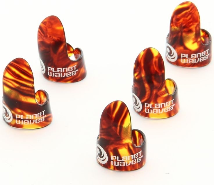 D'Addario 4CSH4-5 Classic Celluloid Finger Picks Medium Gauge (0.70mm) - 5 pieces