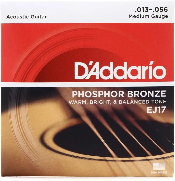 D'Addario EJ17 Phosphor Bronze Acoustic Guitar String Medium - 13-56