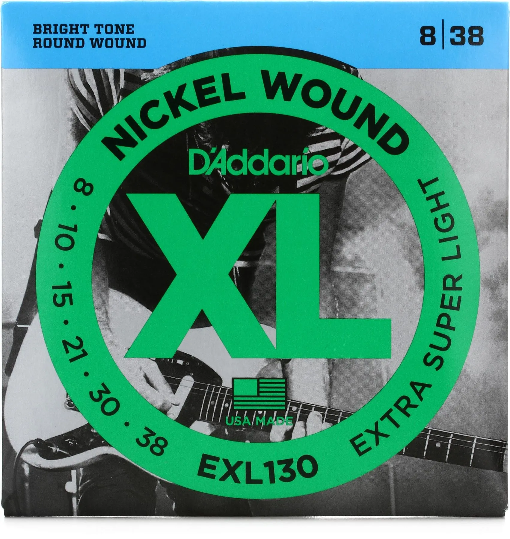D'Addario EXL130 Nickel Wound Electric Guitar String Extra-Super Light - 08-38