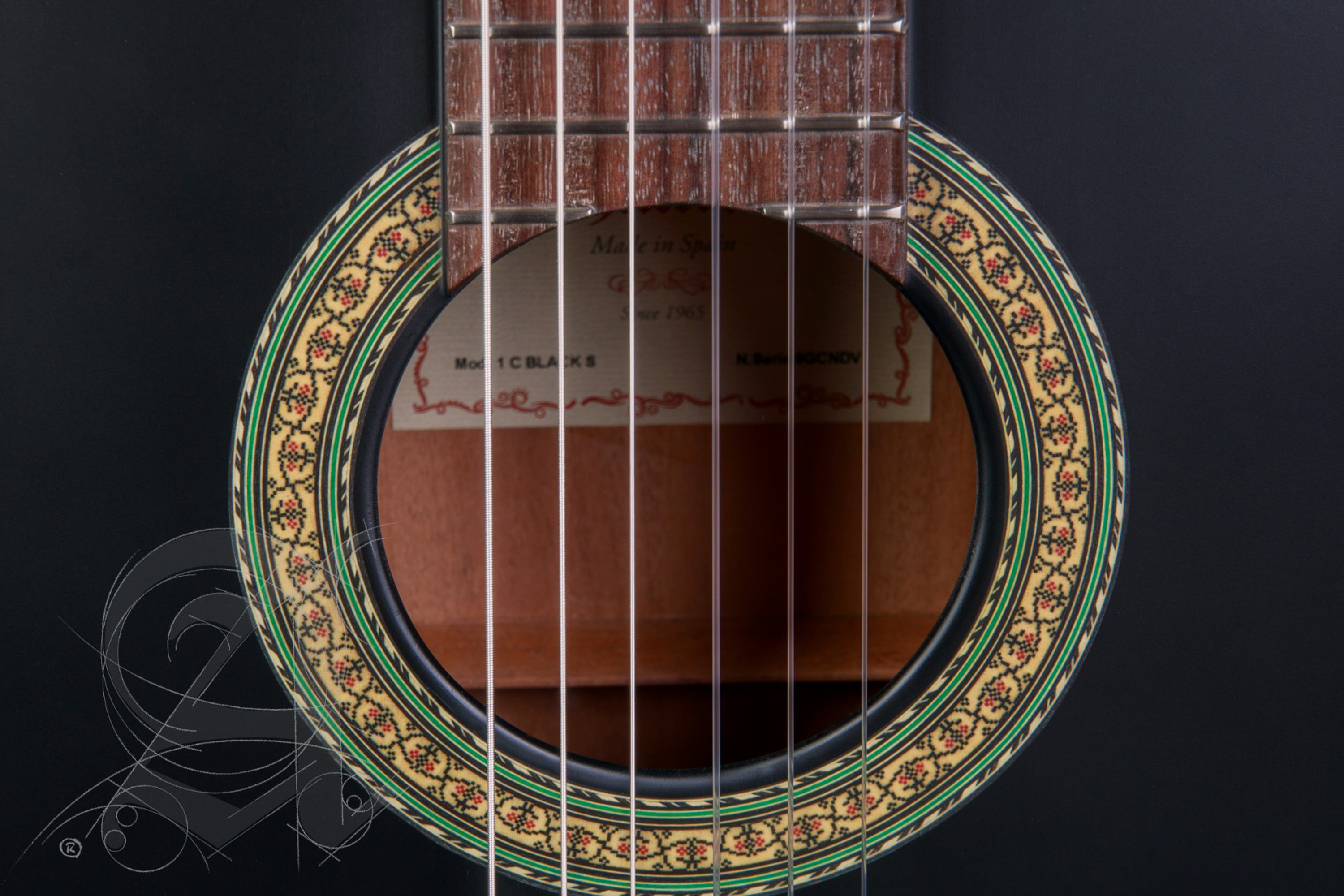 Alhambra Classical 1C Satin Guitar - Black
