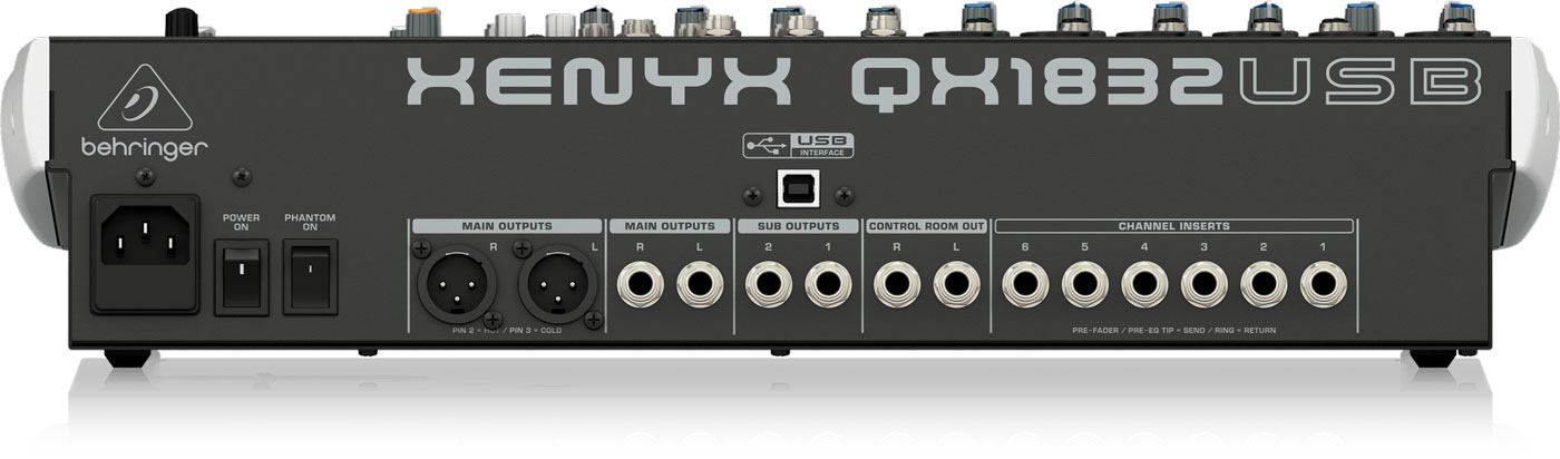 Behringer Xenyx QX1832USB Mixer with USB and Effects - 18 Channels