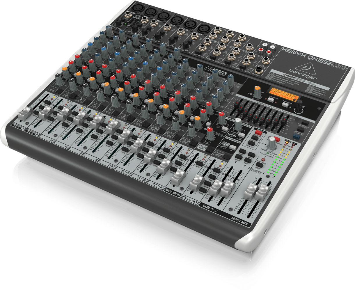Behringer Xenyx QX1832USB Mixer with USB and Effects - 18 Channels