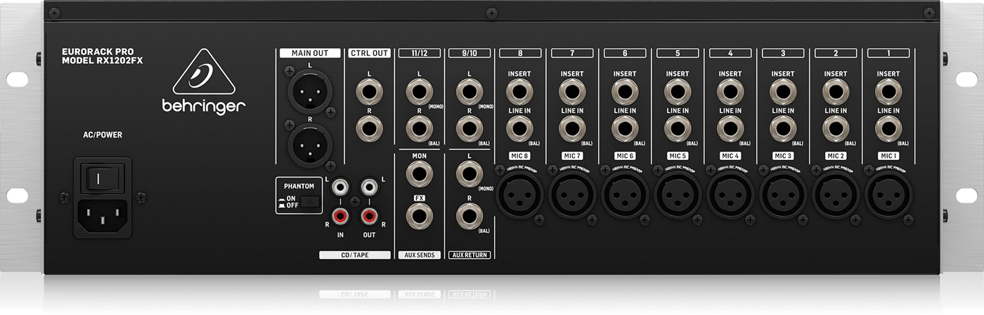 Behringer Eurorack Pro RX1202FX Rackmount Mixer with Effects