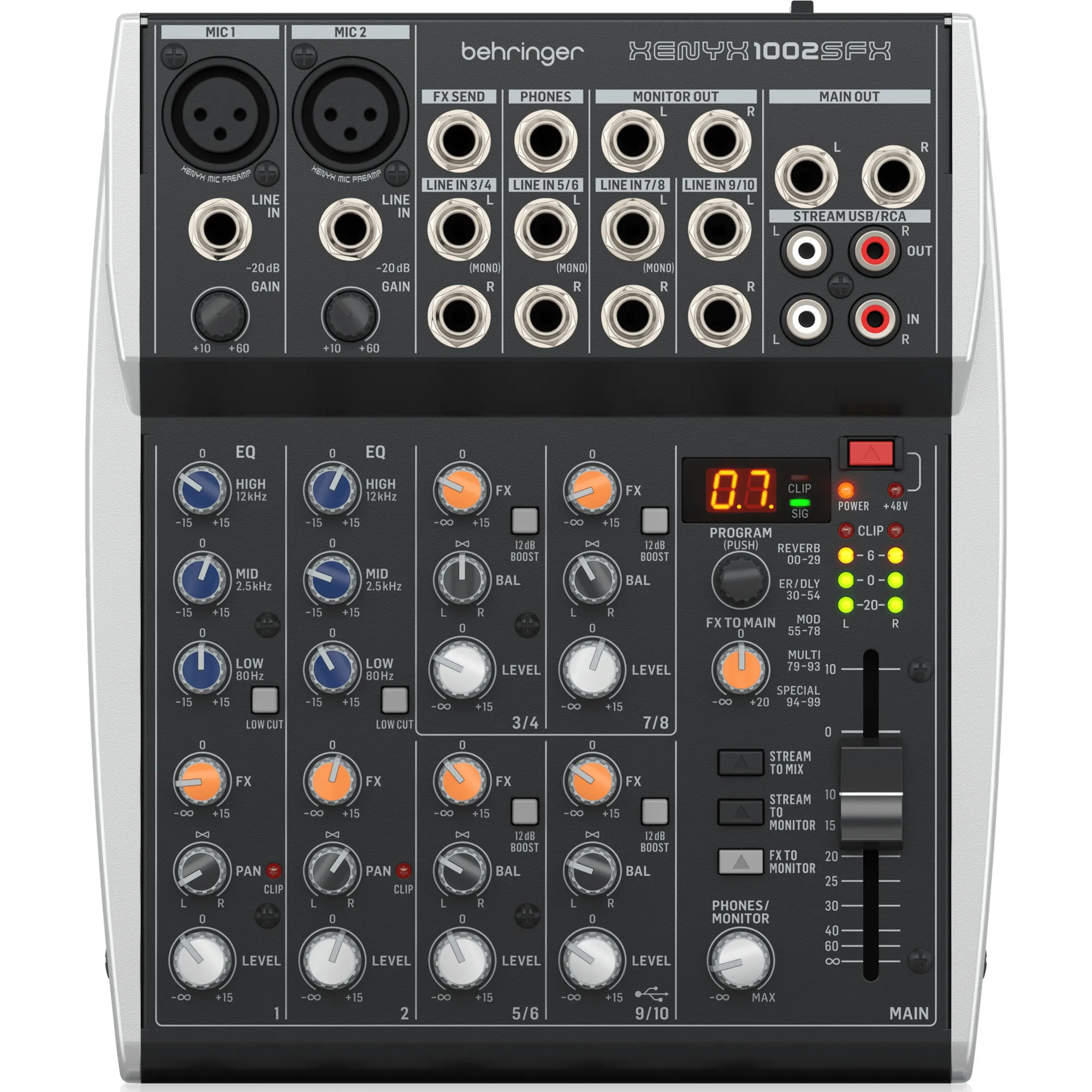 Behringer XENYX 1002SFX Analog Mixer with USB - 10 Input