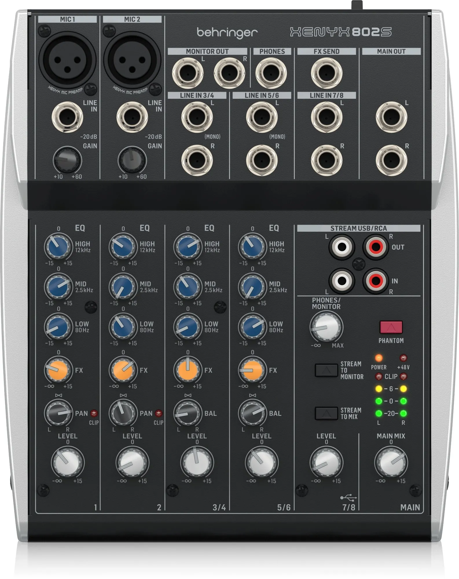 Behringer Xenyx 802S 8 Channel Analog Streaming Mixer
