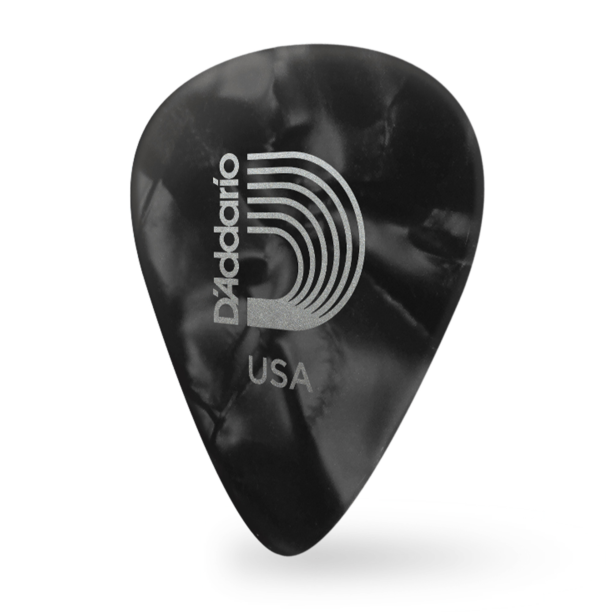 D'Addario 1CBKP6-10 Celluloid Black Pearl Guitar Picks Heavy Gauge (1.00 mm) - 10 pieces