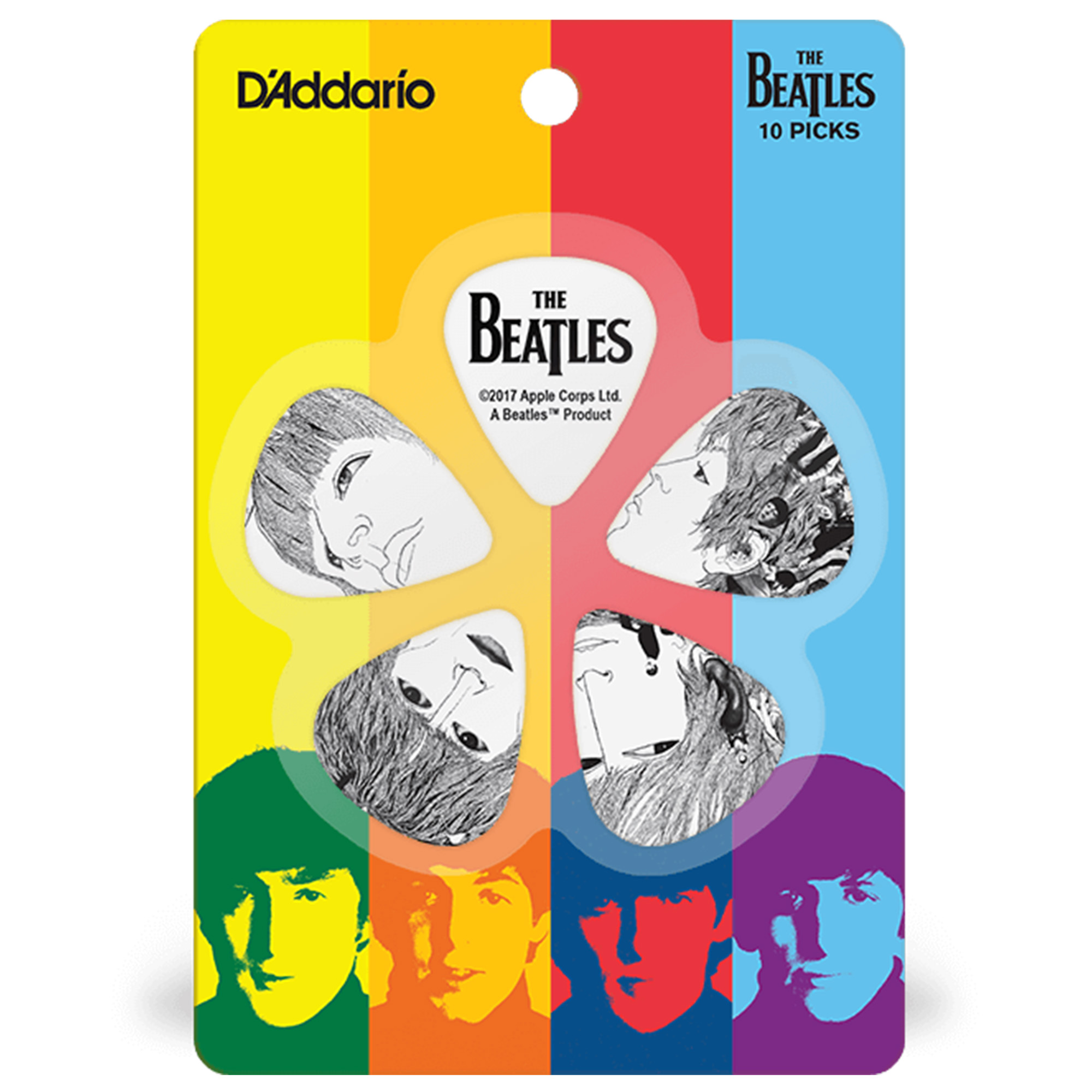 D'Addario 1CWH2-10B1 The Beatles "Revolver" Guitar Picks Thin Gauge (.50mm) - 10 pieces