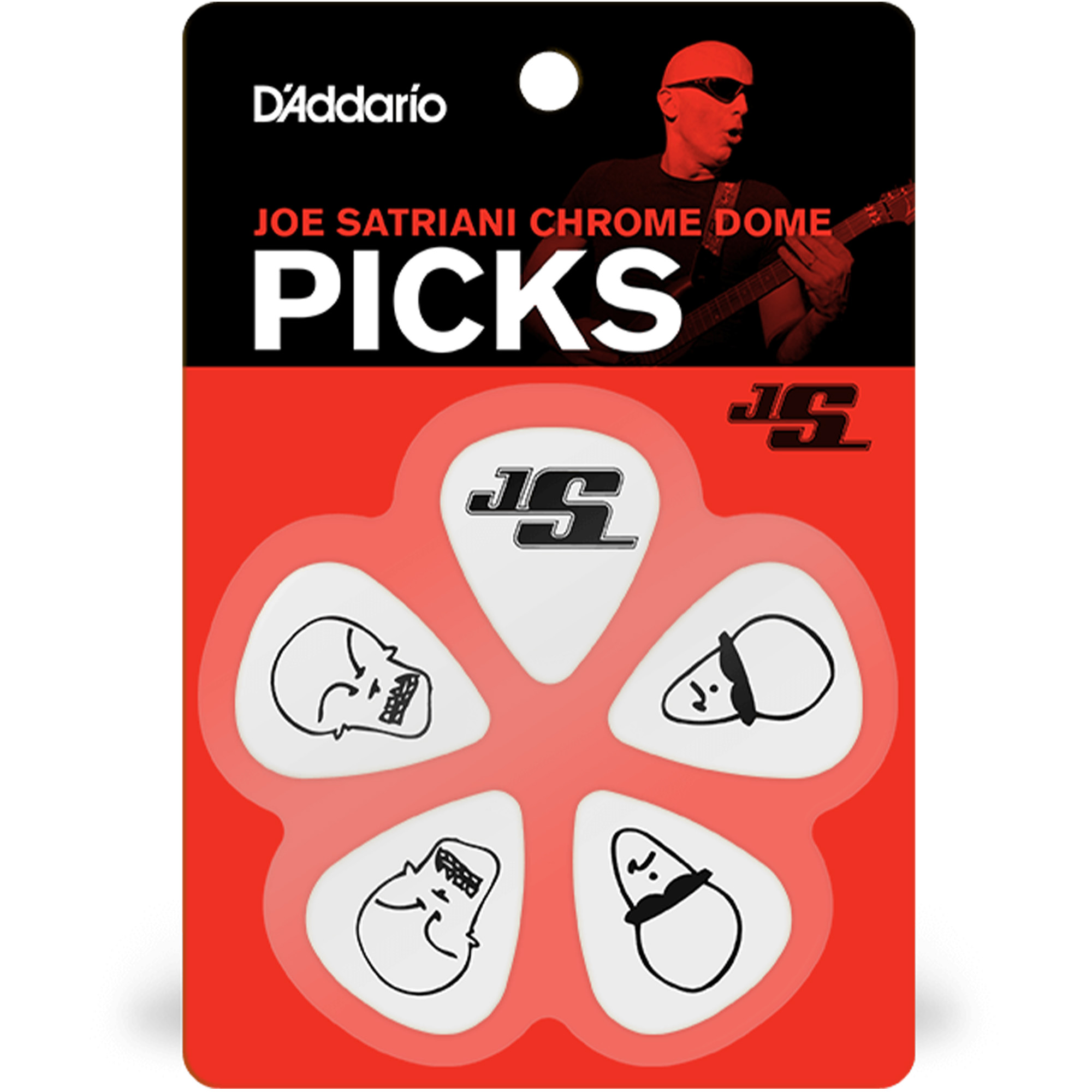 D'Addario 1CWH2-10JS Planet Waves Joe Satriani Light Gauge (.50mm) Guitar Picks White - 5 pieces