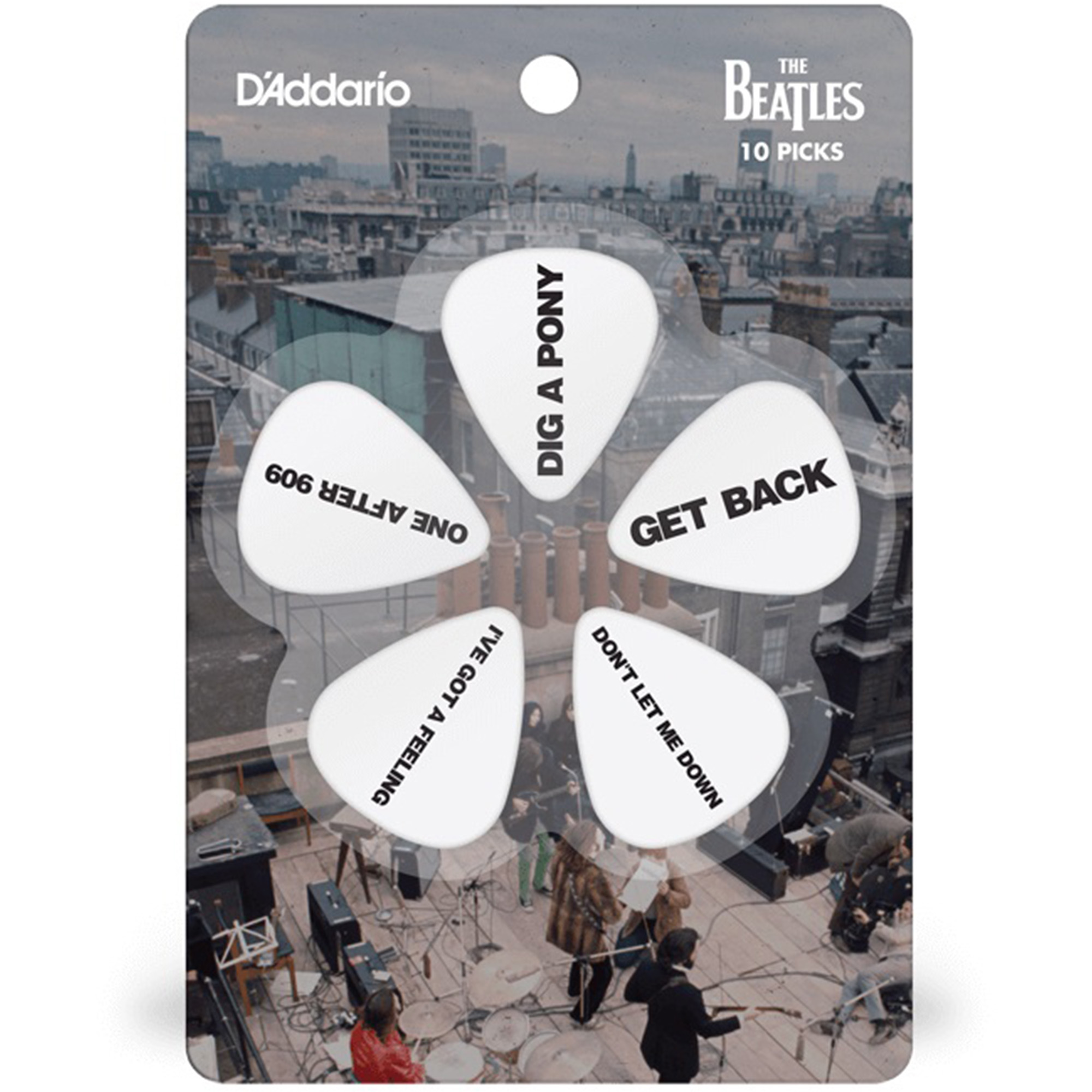D'Addario 1CWH6-10B8 Beatles Get Back Guitar Picks Heavy Gauge (1.0mm) - 10 pieces