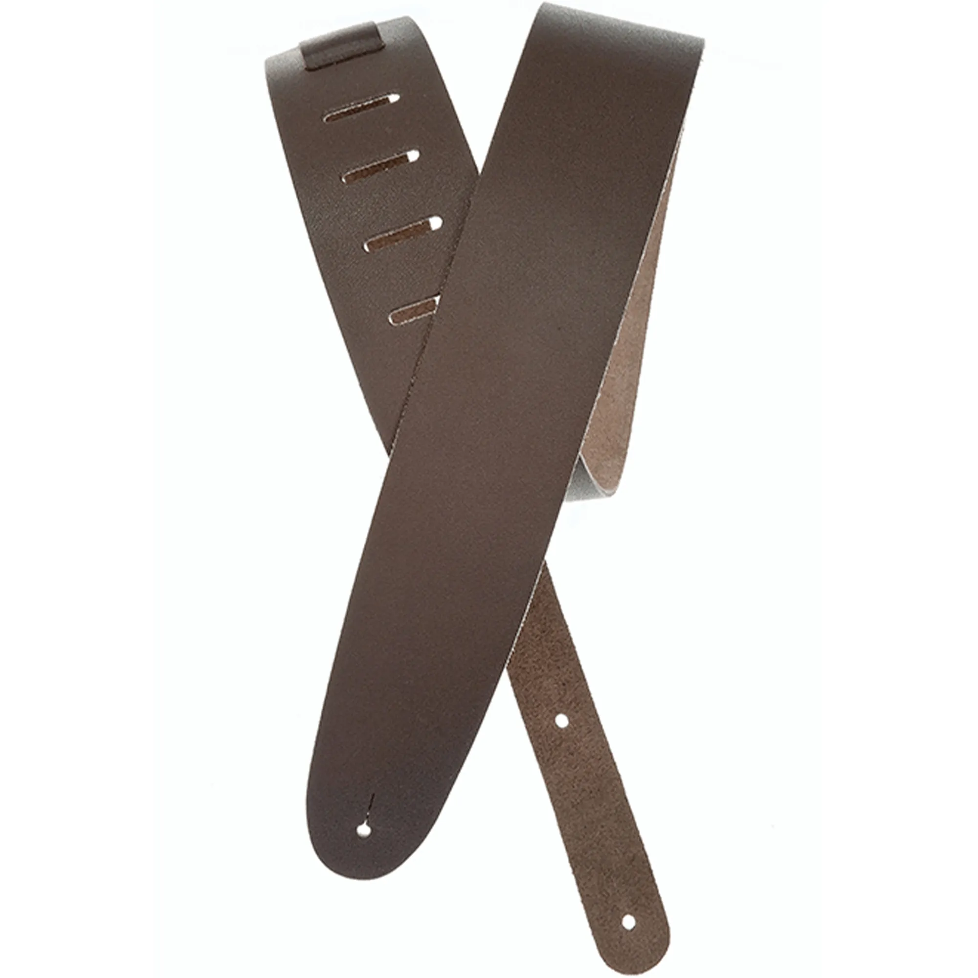 D'Addario 25BL01 2.5-inch Basic Classic Leather Guitar Strap - Brown
