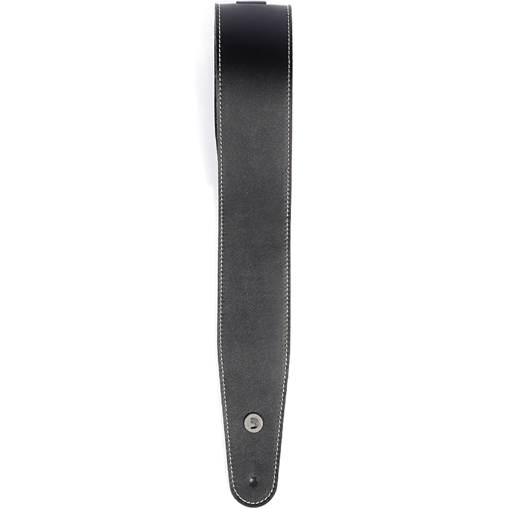 D'Addario 25LS00-DX 2.5-inch Classic Leather Guitar Strap with Stitching - Black