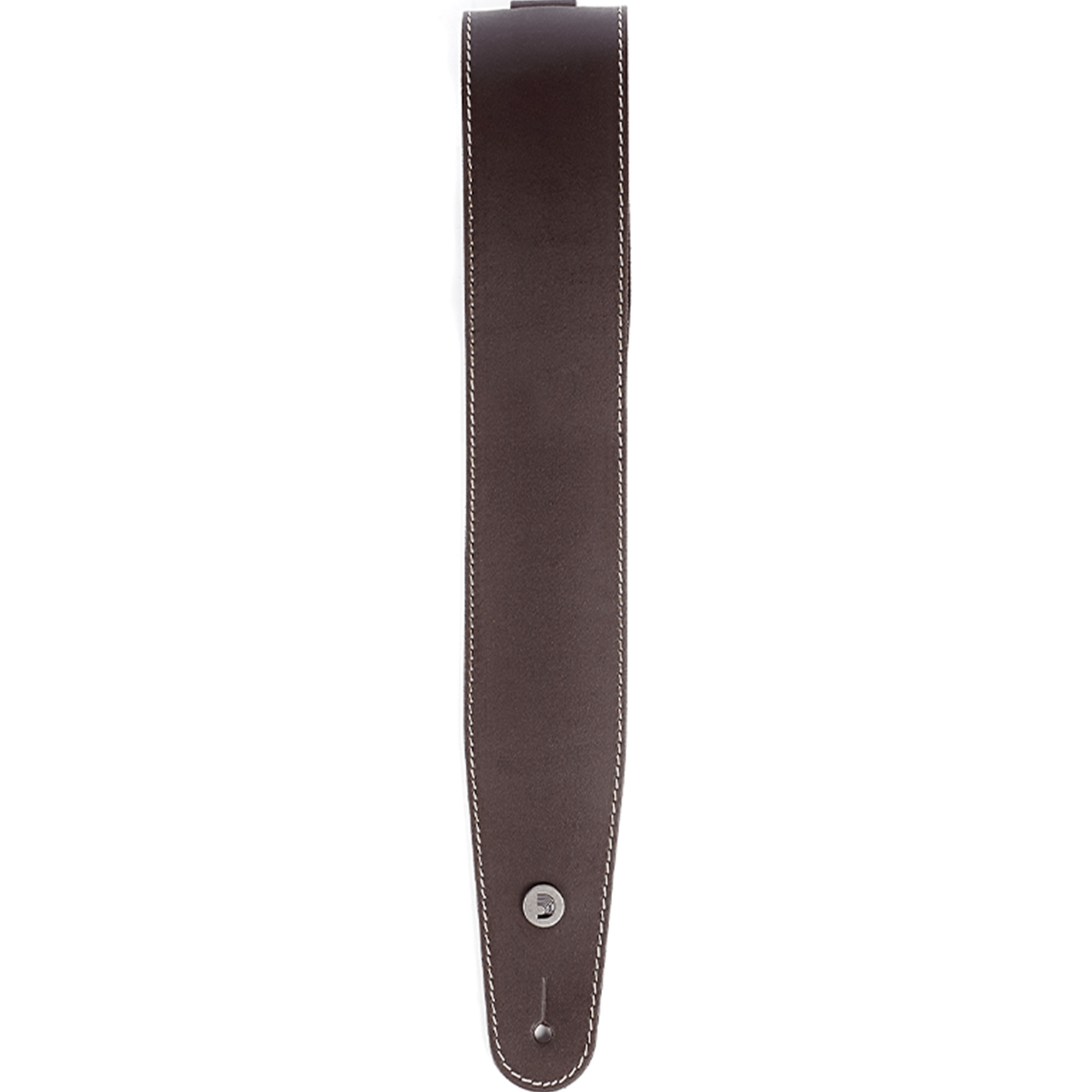 D'Addario 25LS01-DX Deluxe Leather Guitar Strap - Brown with Stitch