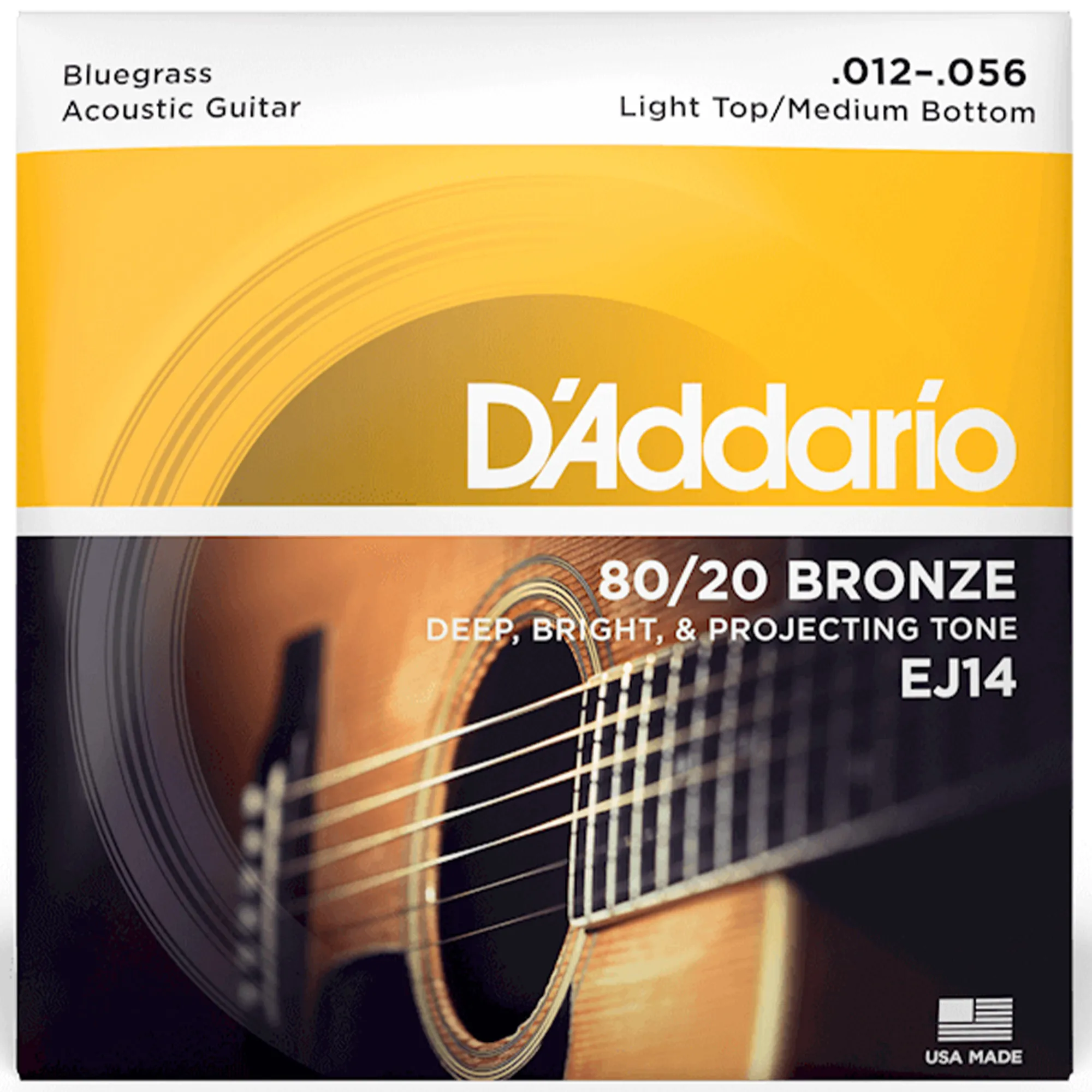 D'Addario EJ14 80/20 Light Top Medium Bottom Acoustic Guitar Strings - 12-56