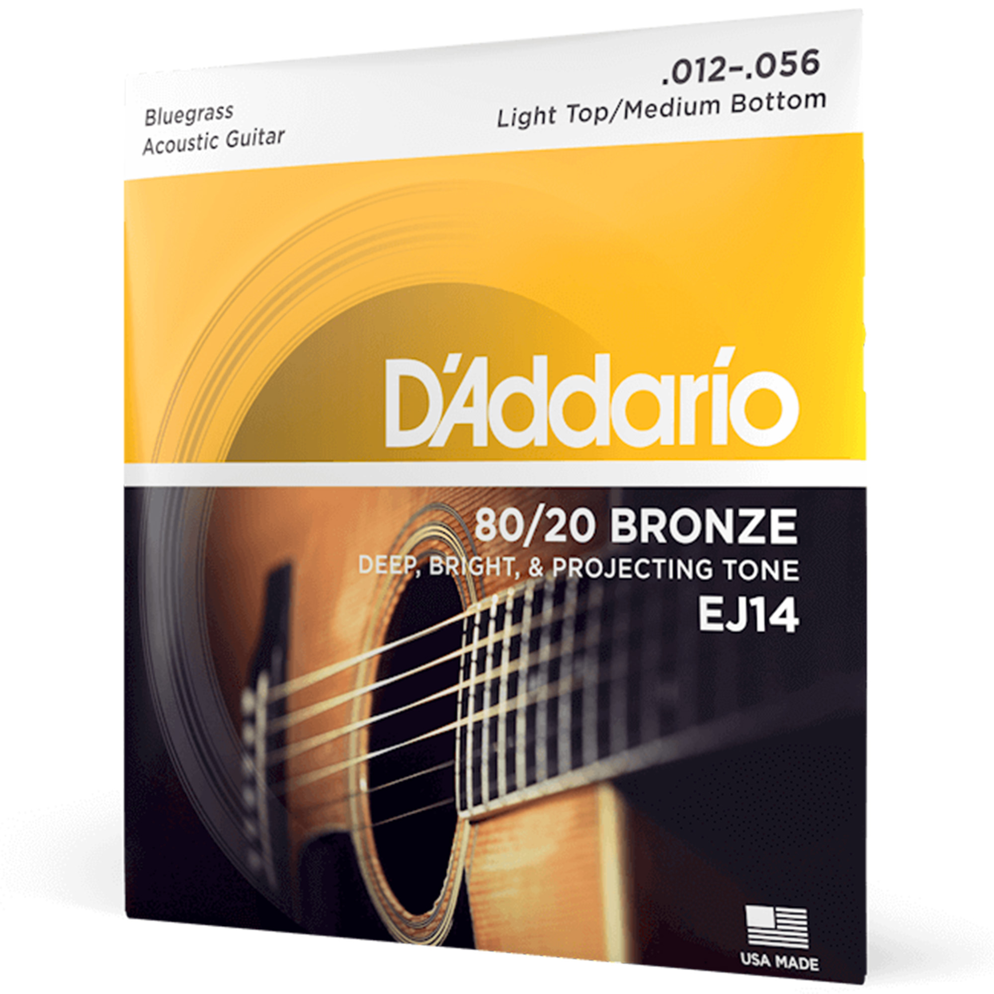 D'Addario EJ14 80/20 Light Top Medium Bottom Acoustic Guitar Strings - 12-56