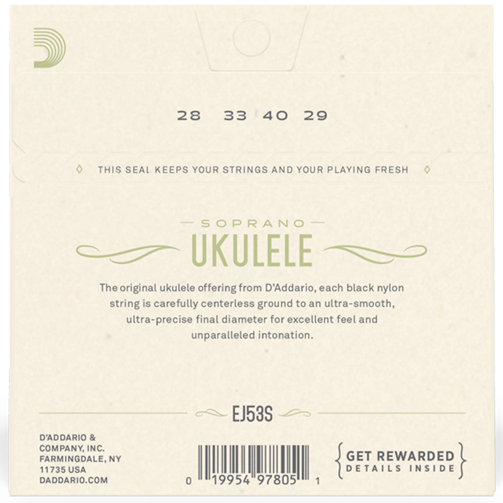 D'Addario EJ53S Pro-Arté Rectified Ukulele - Soprano