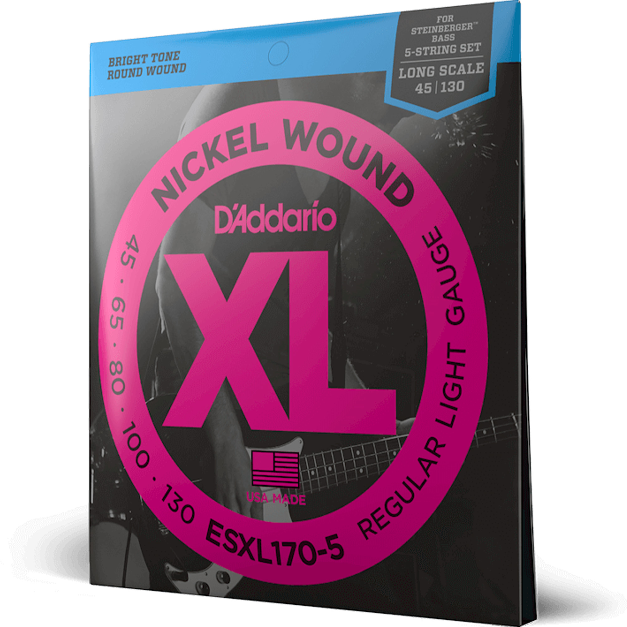 D'Addario ESXL170-5 Nickel Wound Electric Guitar String Light Double Ball - 45-130