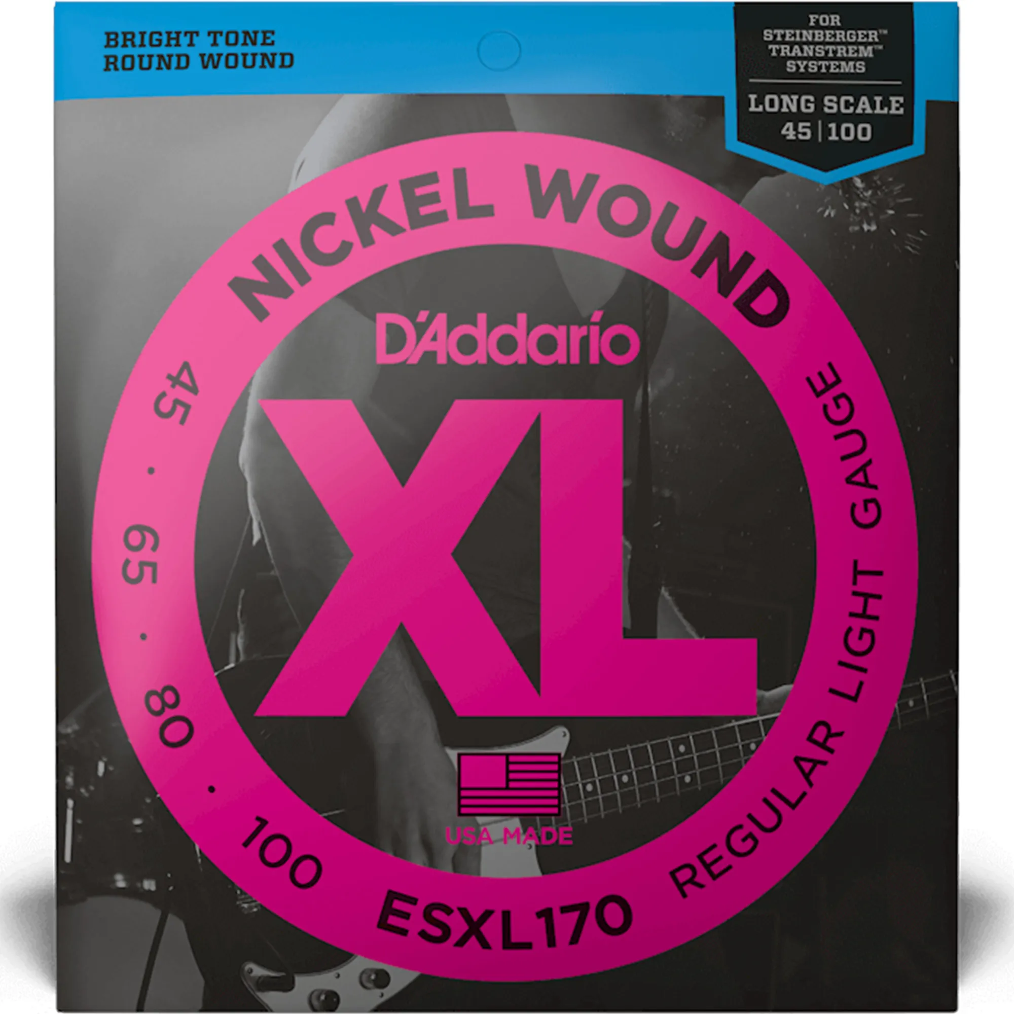 D'Addario ESXL170 Nickel Wound Bass Electric Guitar String Regular Light - 45-100