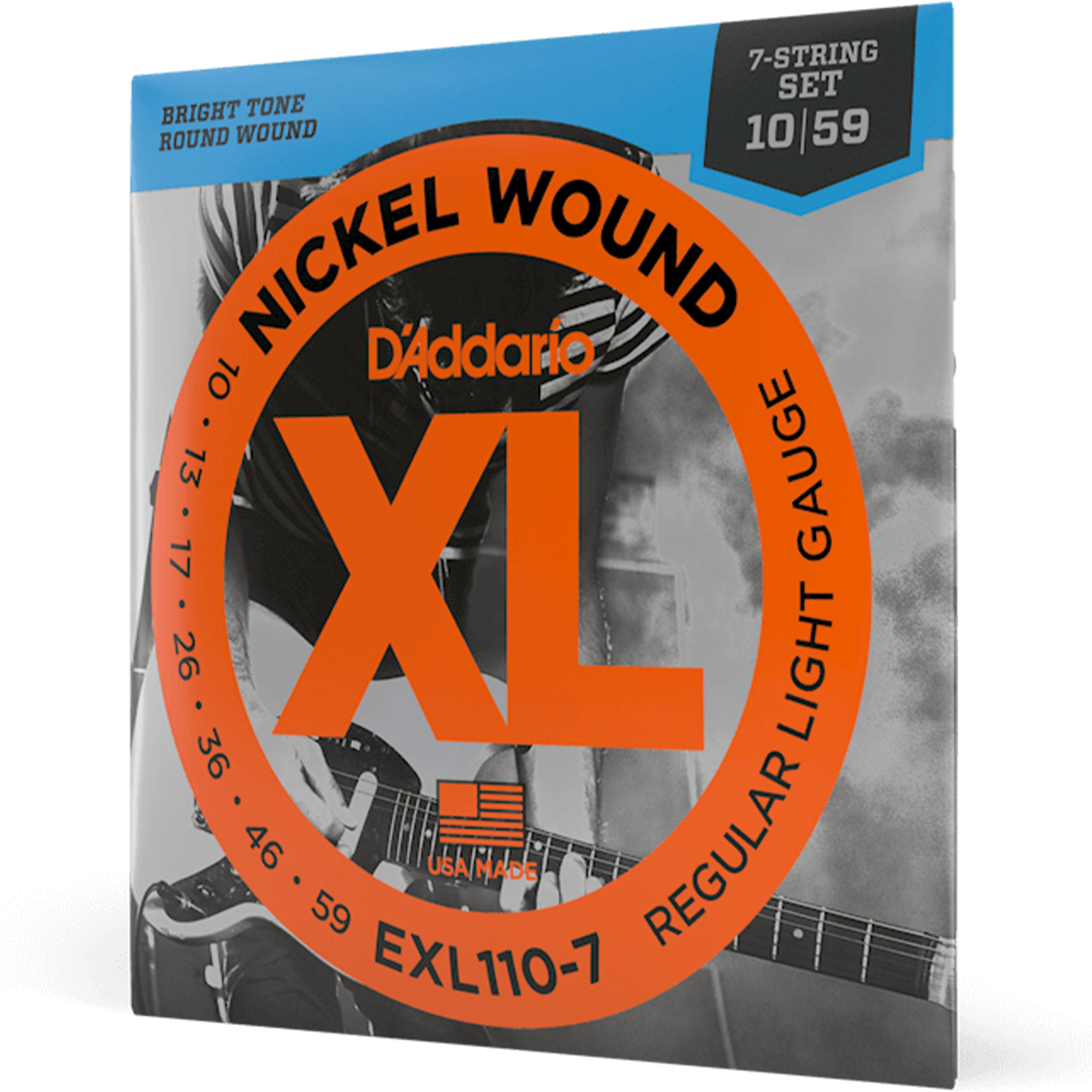 D'Addario EXL110-7 Nickel Wound Electric Guitar 7-String Regular Light - 10-59