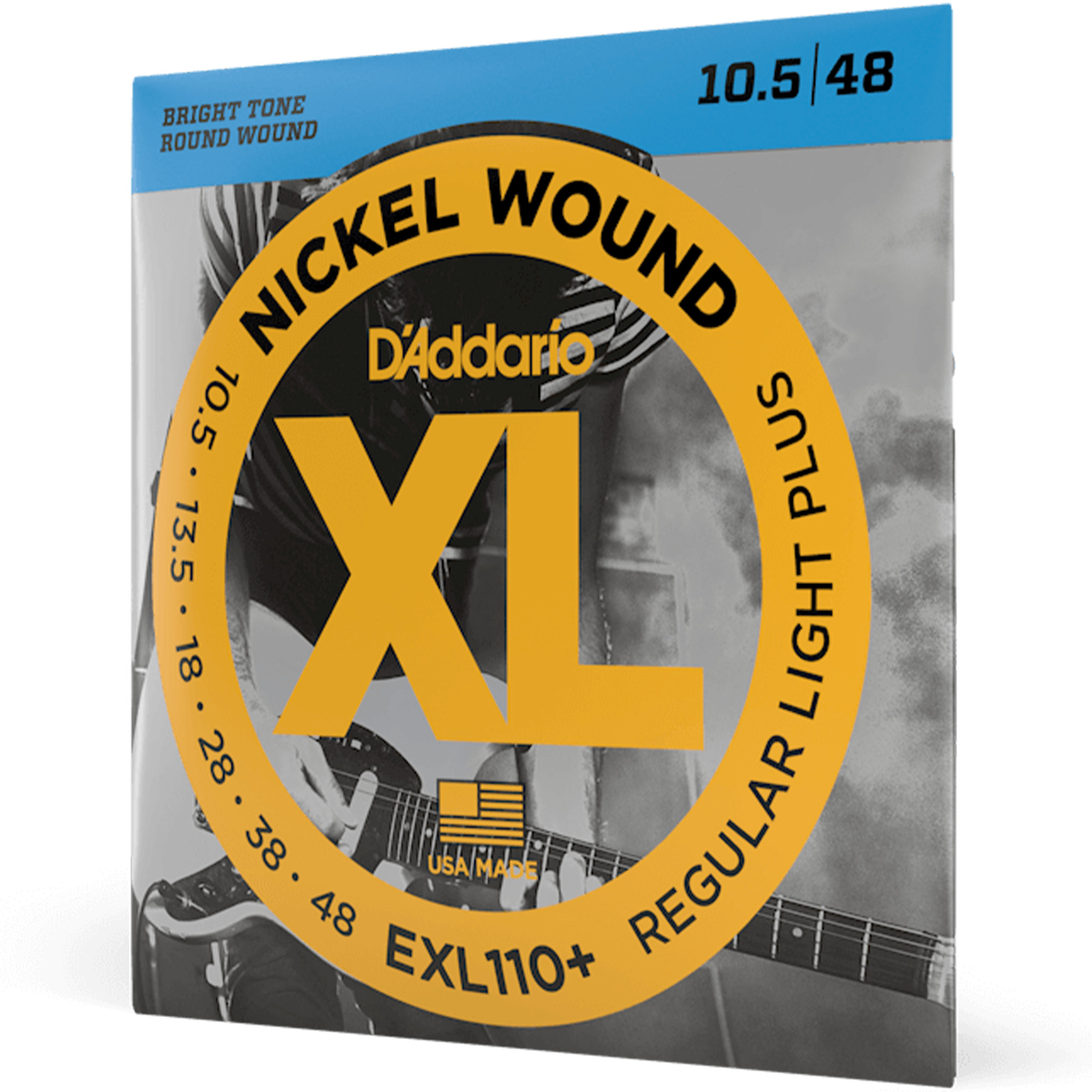 D'Addario EXL110+ Nickel Wound Electric Guitar String Regular Light Plus - 10.5-48