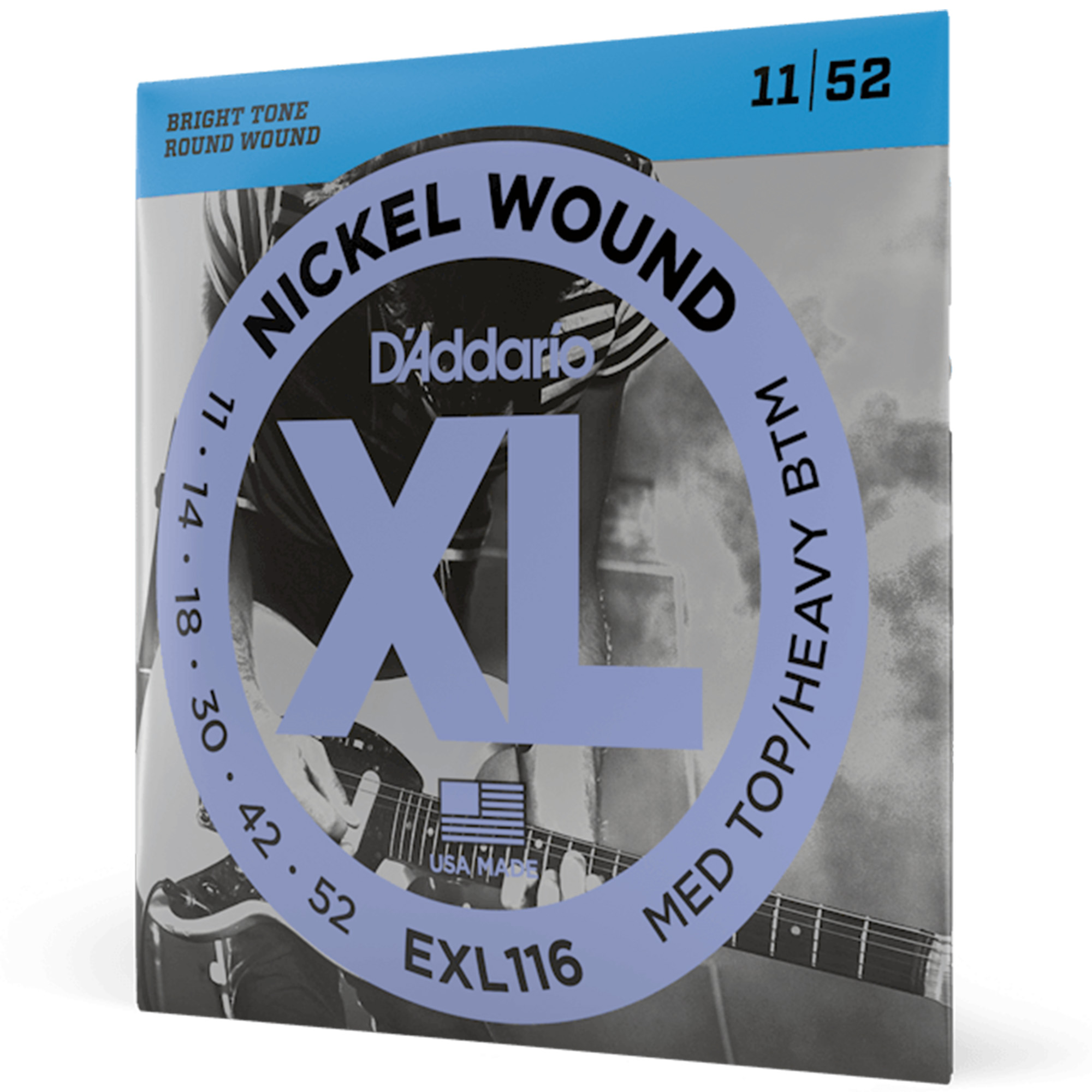 D'Addario EXL116 Nickel Wound Electric String Medium Top/Heavy Bottom - 11-52