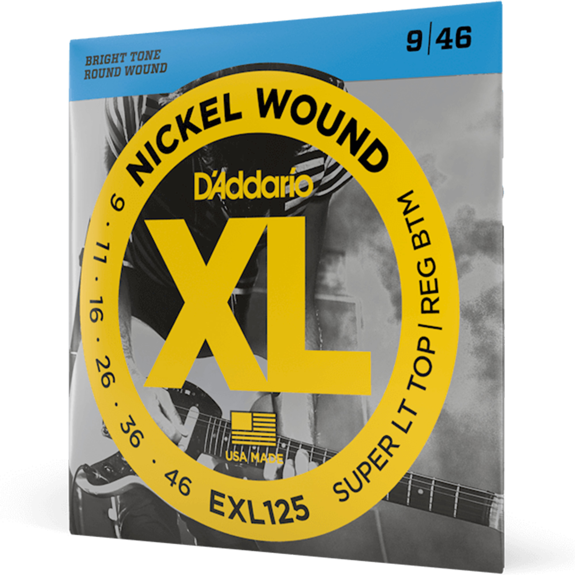 D'Addario EXL125 Nickel Wound Super Light Top/Regular Bottom Electric Guitar Strings - 09- 46
