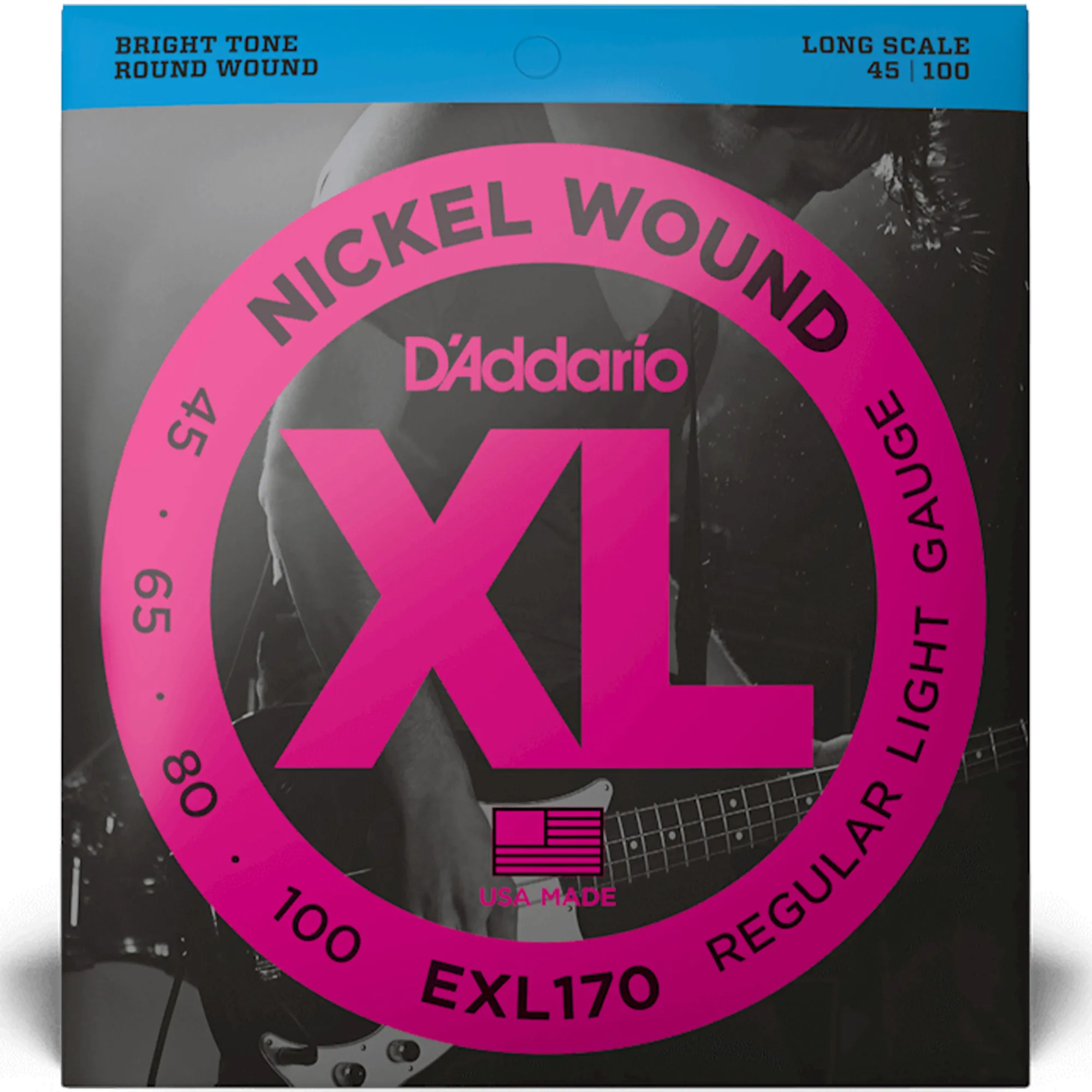 D'Addario EXL170 Nickel Wound Long Scale Bass 4-Strings Regular Light - 45-100