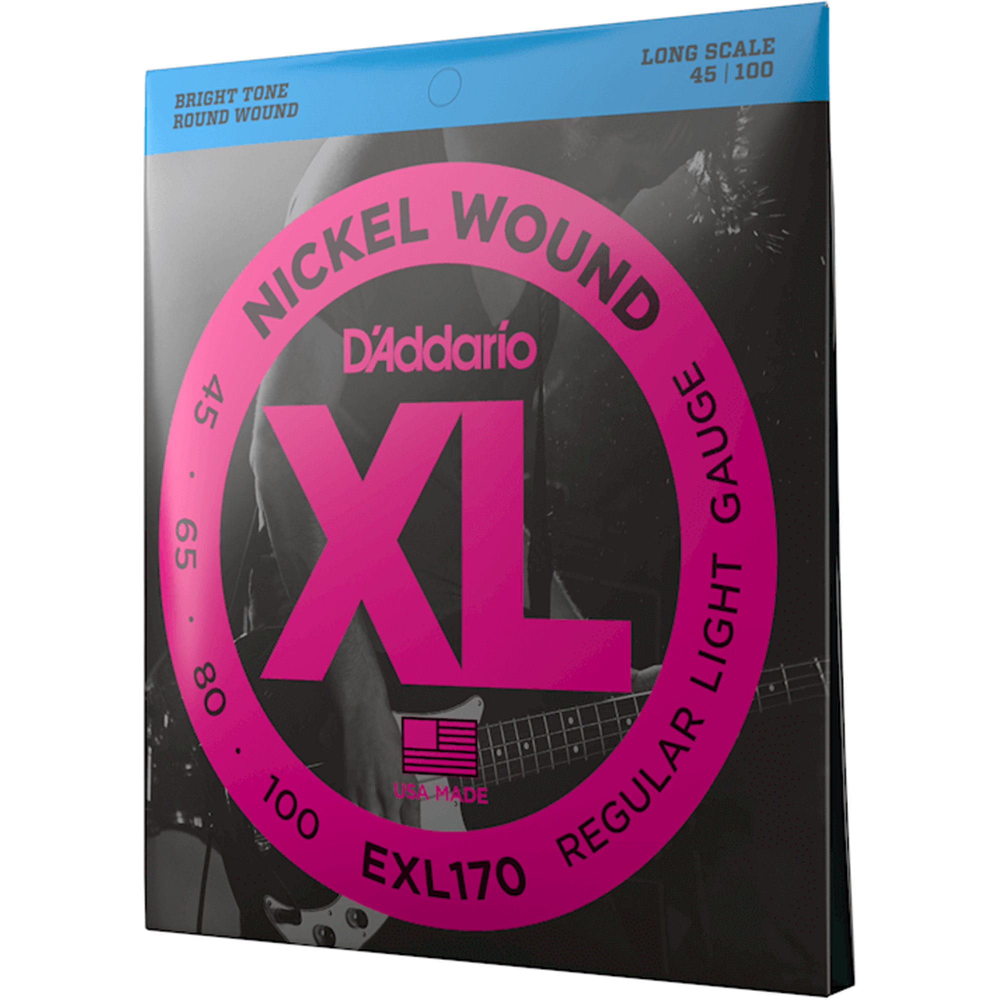 D'Addario EXL170 Nickel Wound Long Scale Bass 4-Strings Regular Light - 45-100