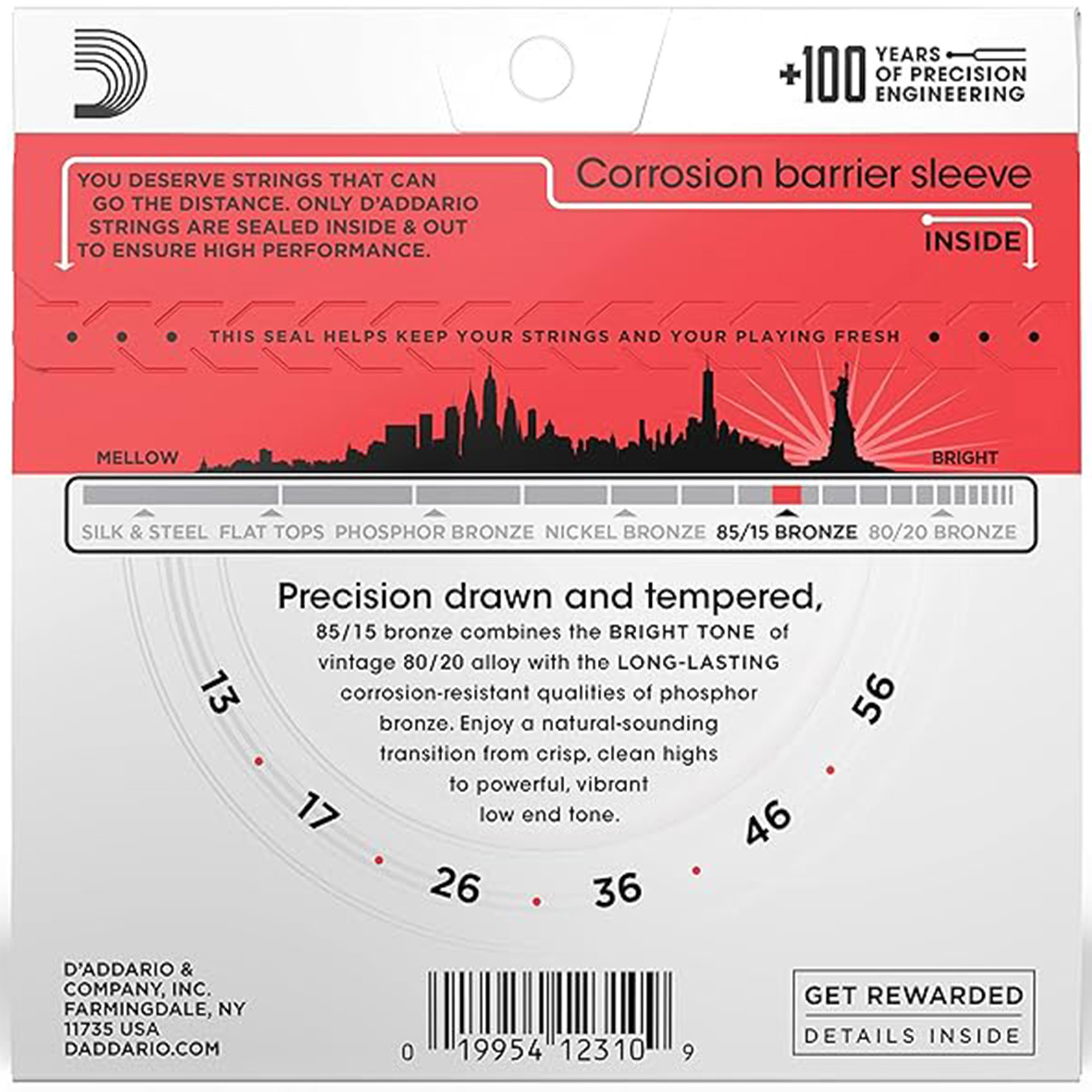 D'Addario EZ930 Phosphor Bronze Acoustic Guitar String Medium Gauge - 013 - 056