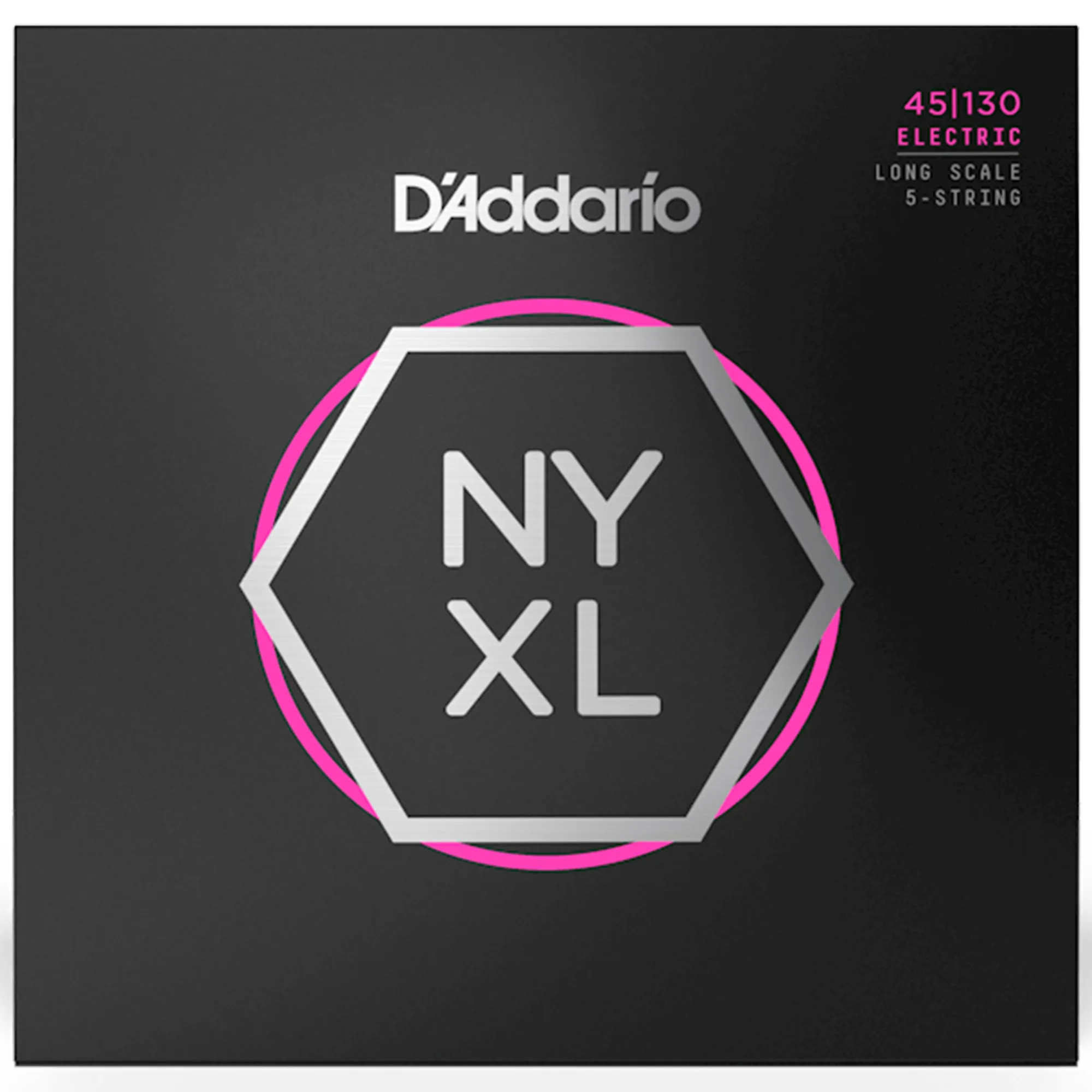 D'Addario NYXL45130 Nickel Plated Steel Regular Light Long Scale 5 String Bass - 45-130