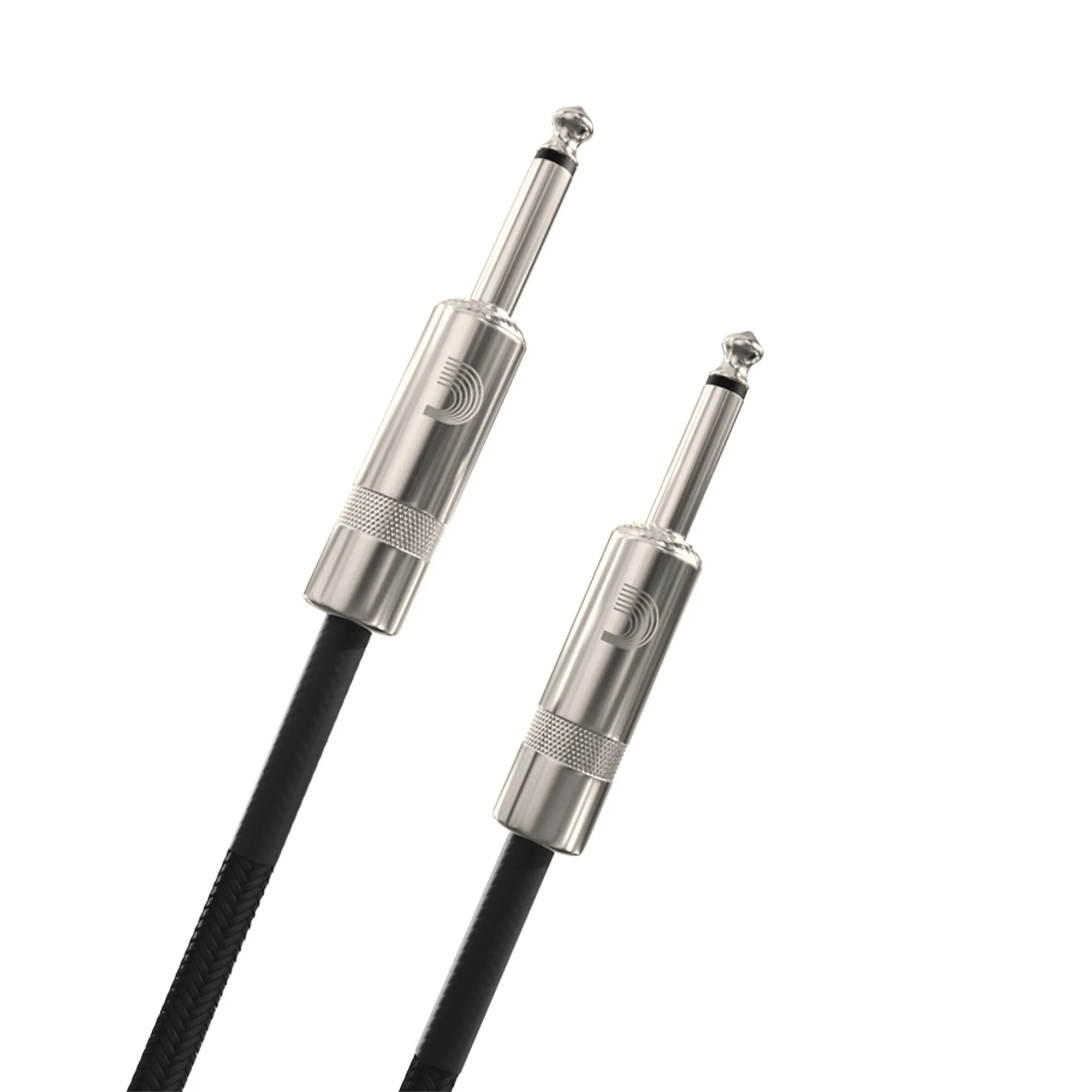 D'Addario PW-BG-10BK Braided Straight to Straight Instrument Cable - 10 foot Black
