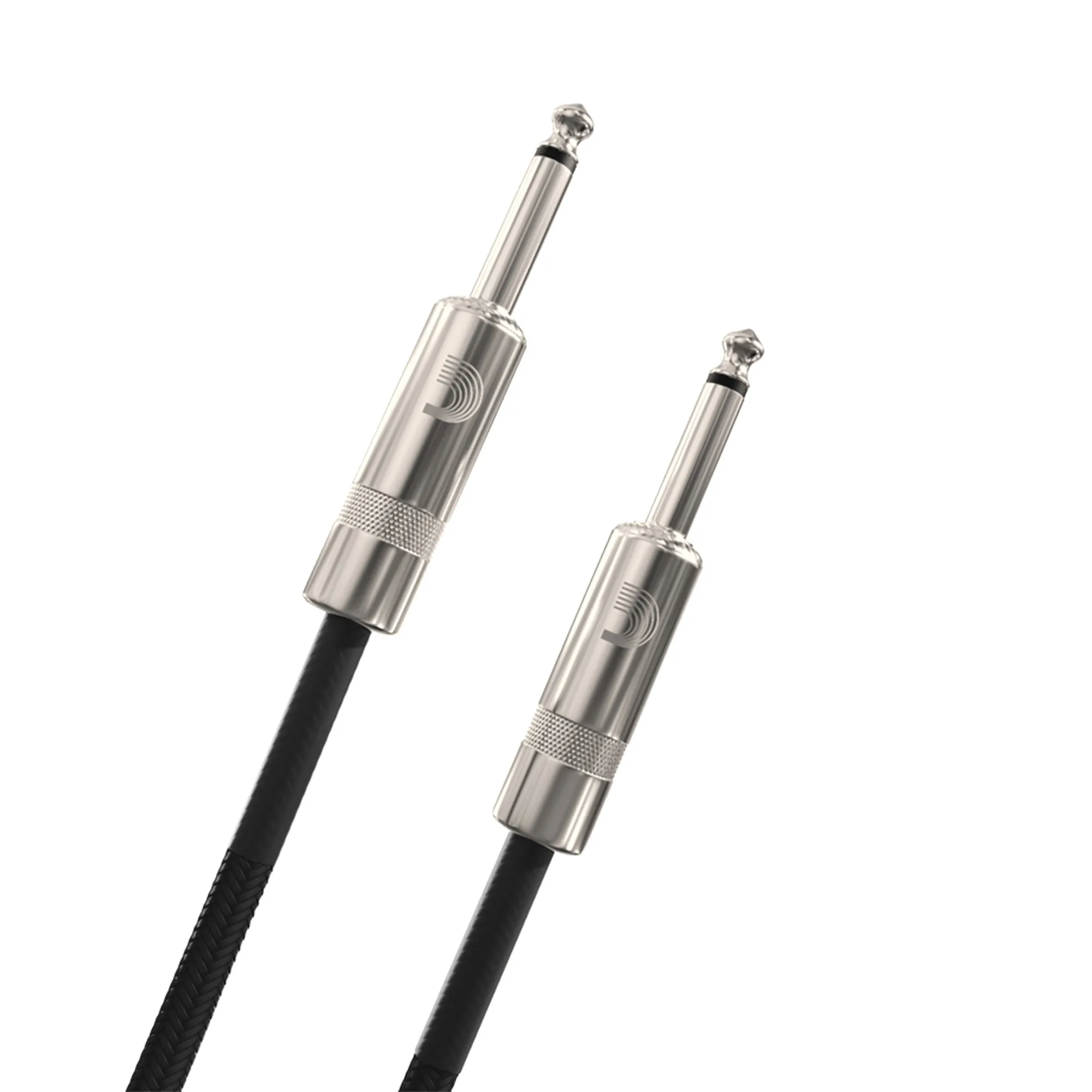 D'Addario PW-BG-20BK Braided Straight to Straight Instrument Cable - 20 foot Black
