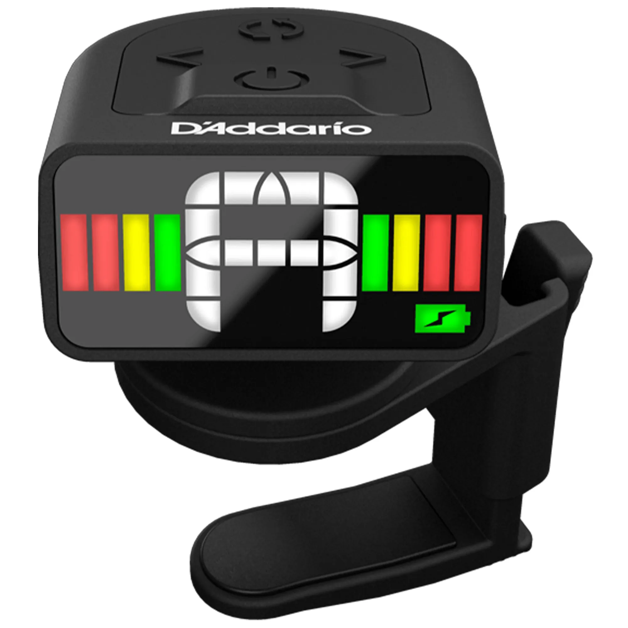 D'Addario PW-CT-12RC Micro Rechargeable Headstock Guitar Tuner - Black