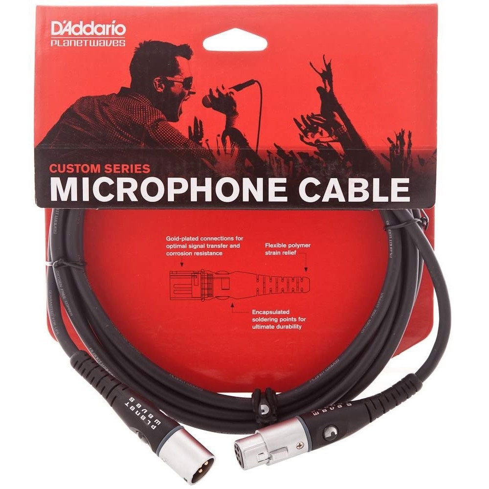 D'Addario PW-M-25 Custom Series Microphone Cable XLR Male - XLR Female - 25 ft / 7.6 Meters