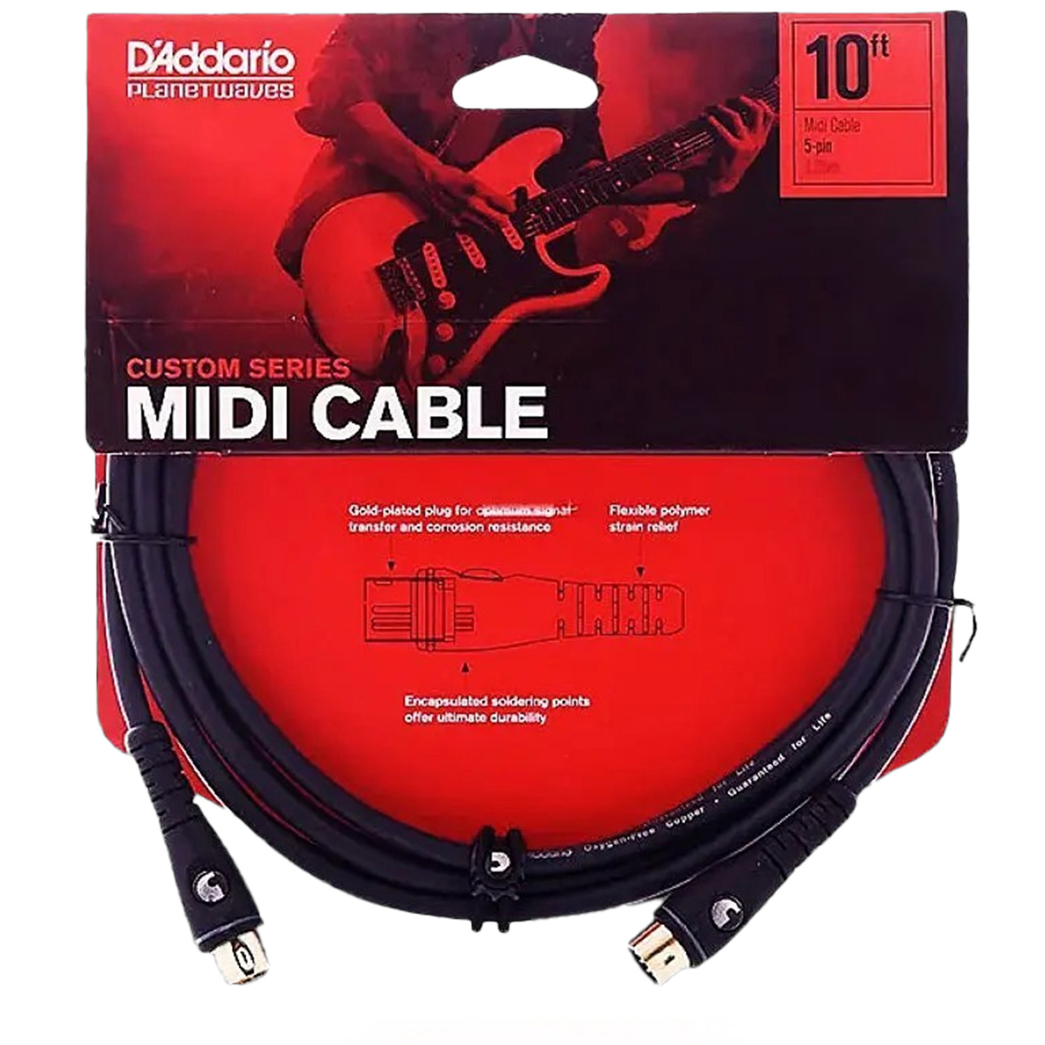 D'Addario PW-MD-10 Custom Series MIDI Cables - 10 ft / 3 Meters