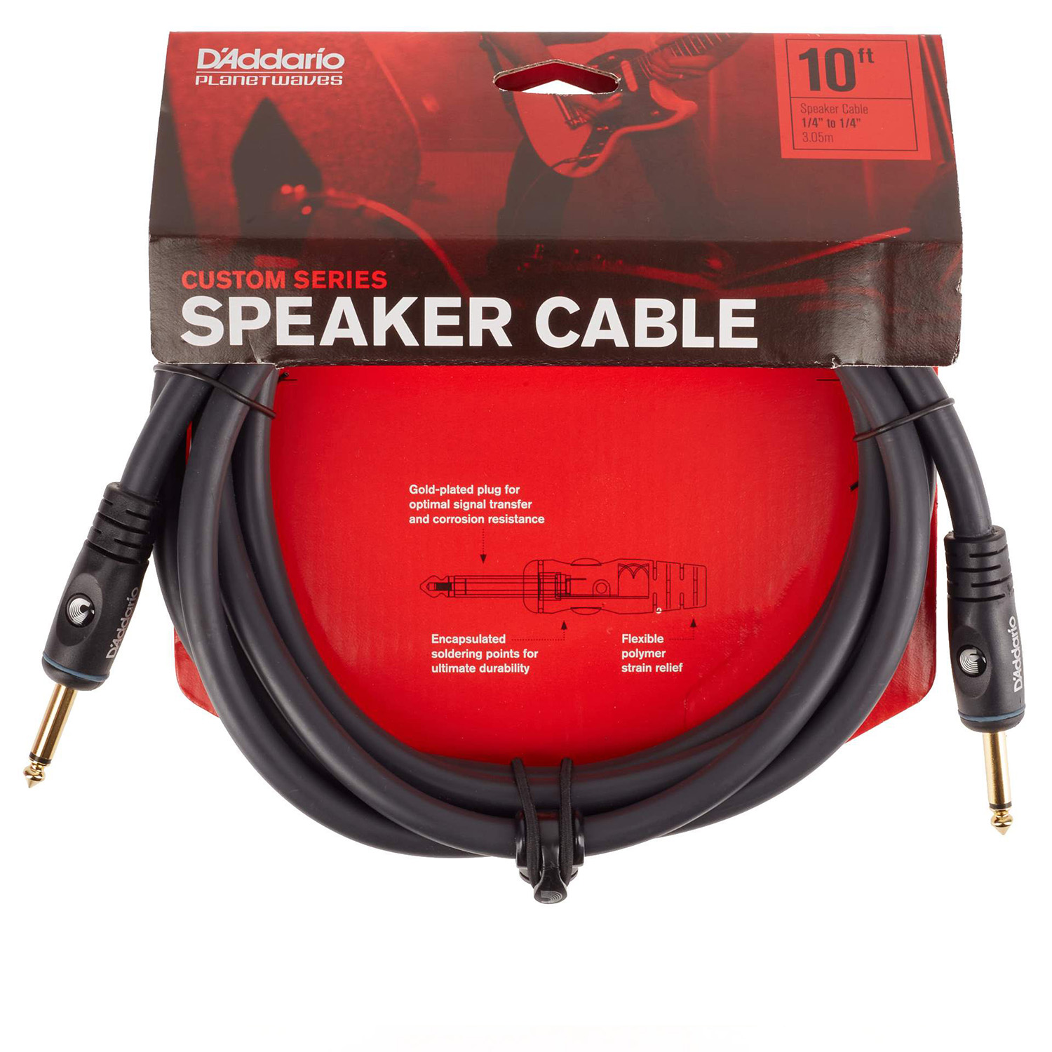 D'Addario PW-S-10 Custom Series Speaker Cable - 10 ft / 3 Meters