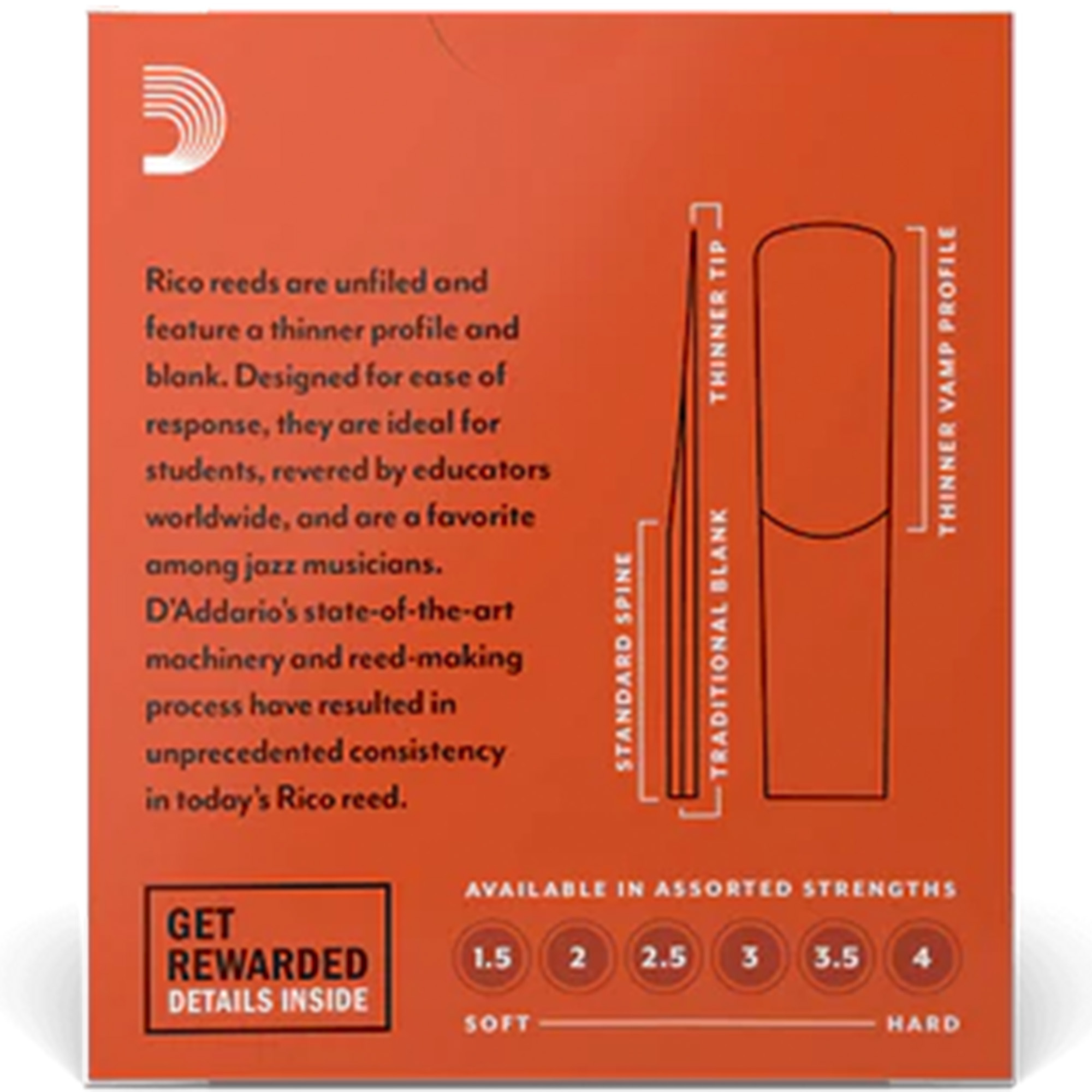 Rico by D'Addario RJA1020 Alto Saxophone Reeds - Strength 2.0 - 10 Pieces