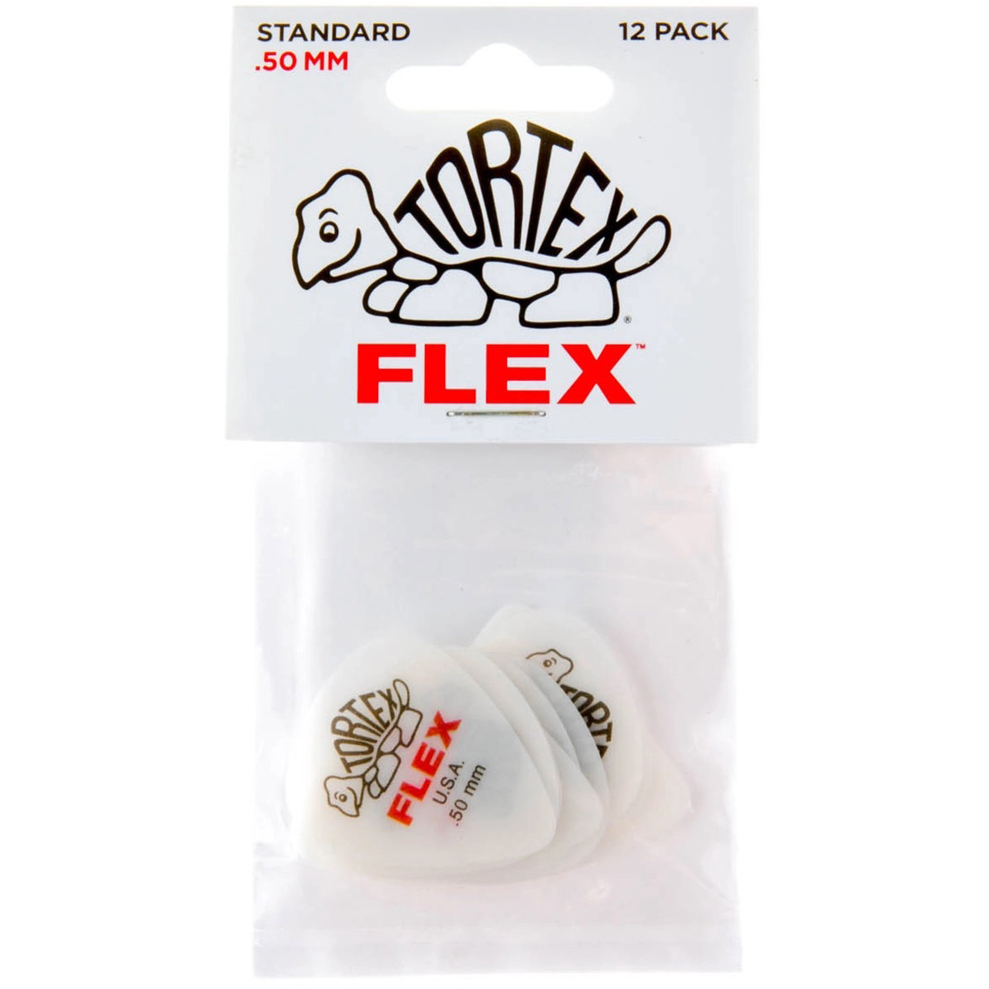 Jim Dunlop 428P.50 Tortex® Flex Standard Guitar Picks .50mm - 12 Picks