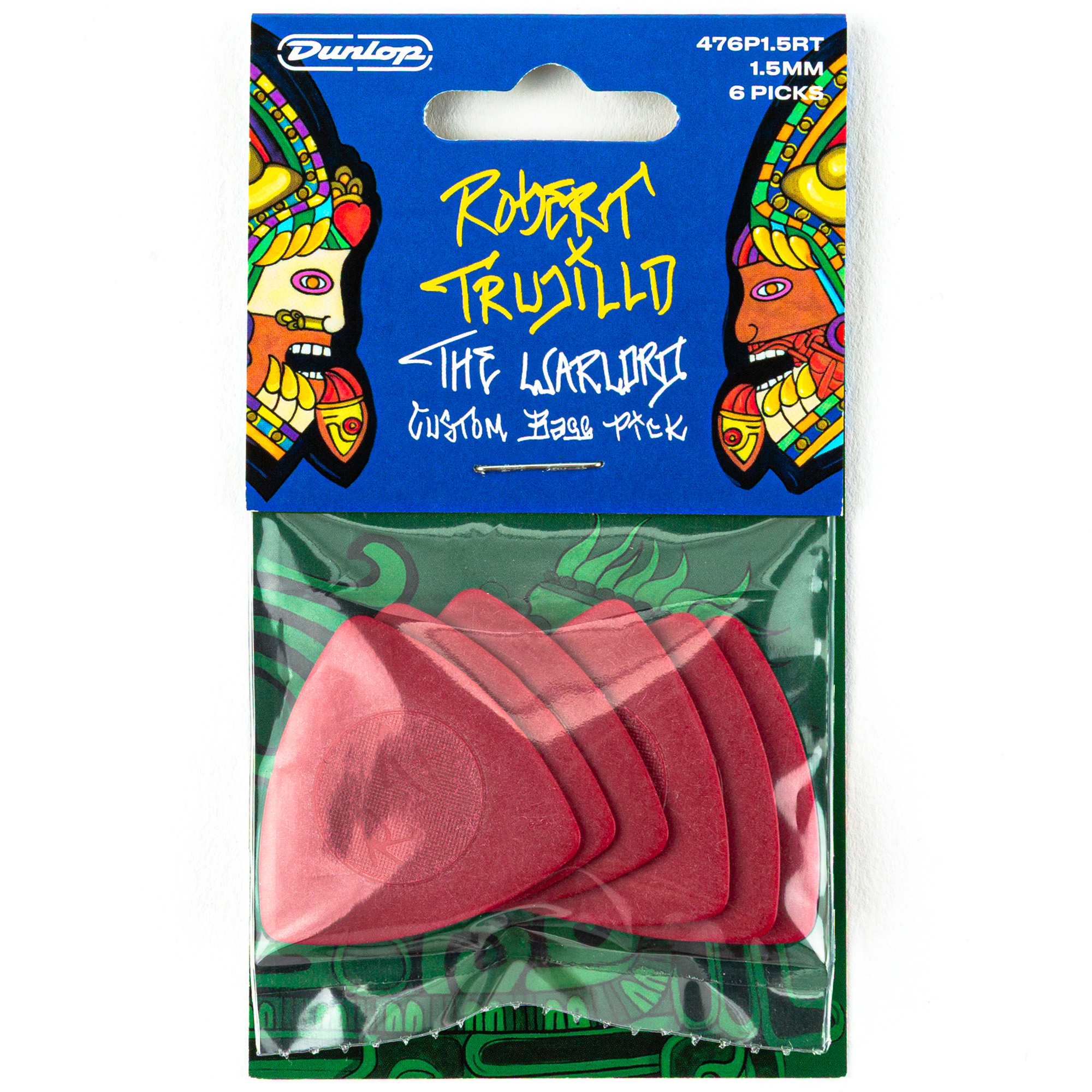 Jim Dunlop 476P1.5RT Robert Trujillo Warlord Custom Bass Picks - 1.5 mm Red - 6 Picks