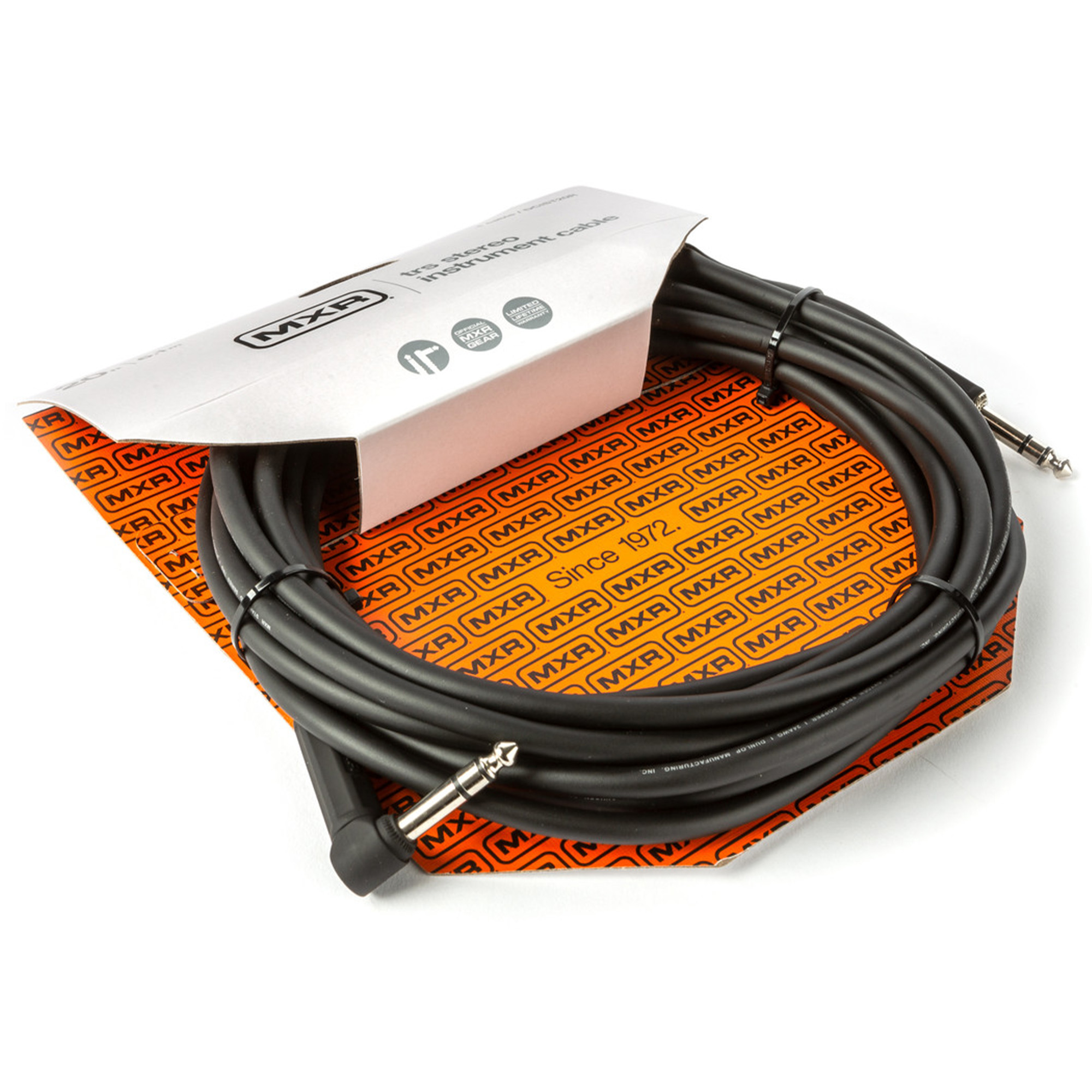 Jim Dunlop DCIST20R TRS Stereo Cable - Straight/Right Angle End - 6 Meters