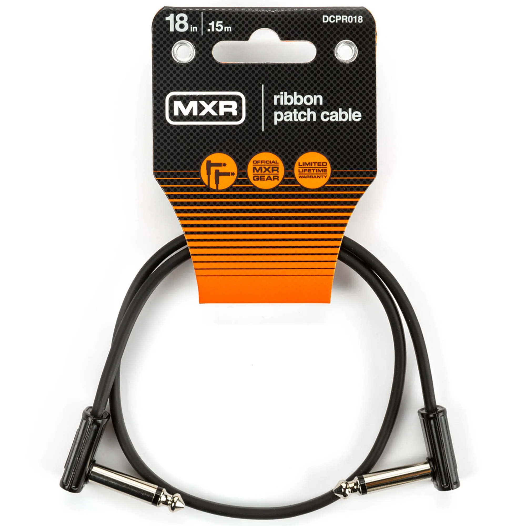 Jim Dunlop DCPR018 Right Angle to Right Angle Ribbon Pedalboard Patch Cable - 18 inch