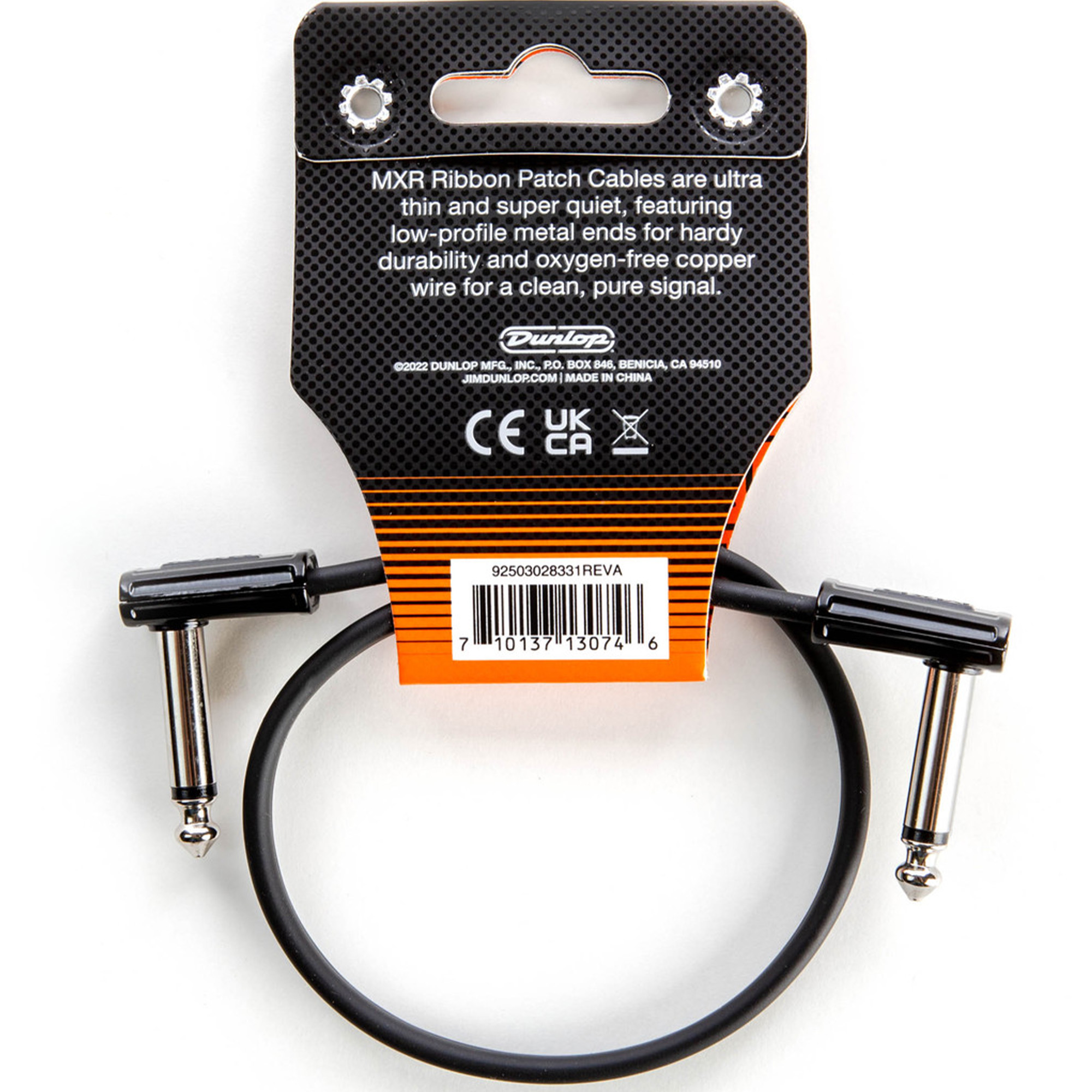 Jim Dunlop DCPR1 Right Angle to Ribbon Pedalboard Patch Cable - 1 foot