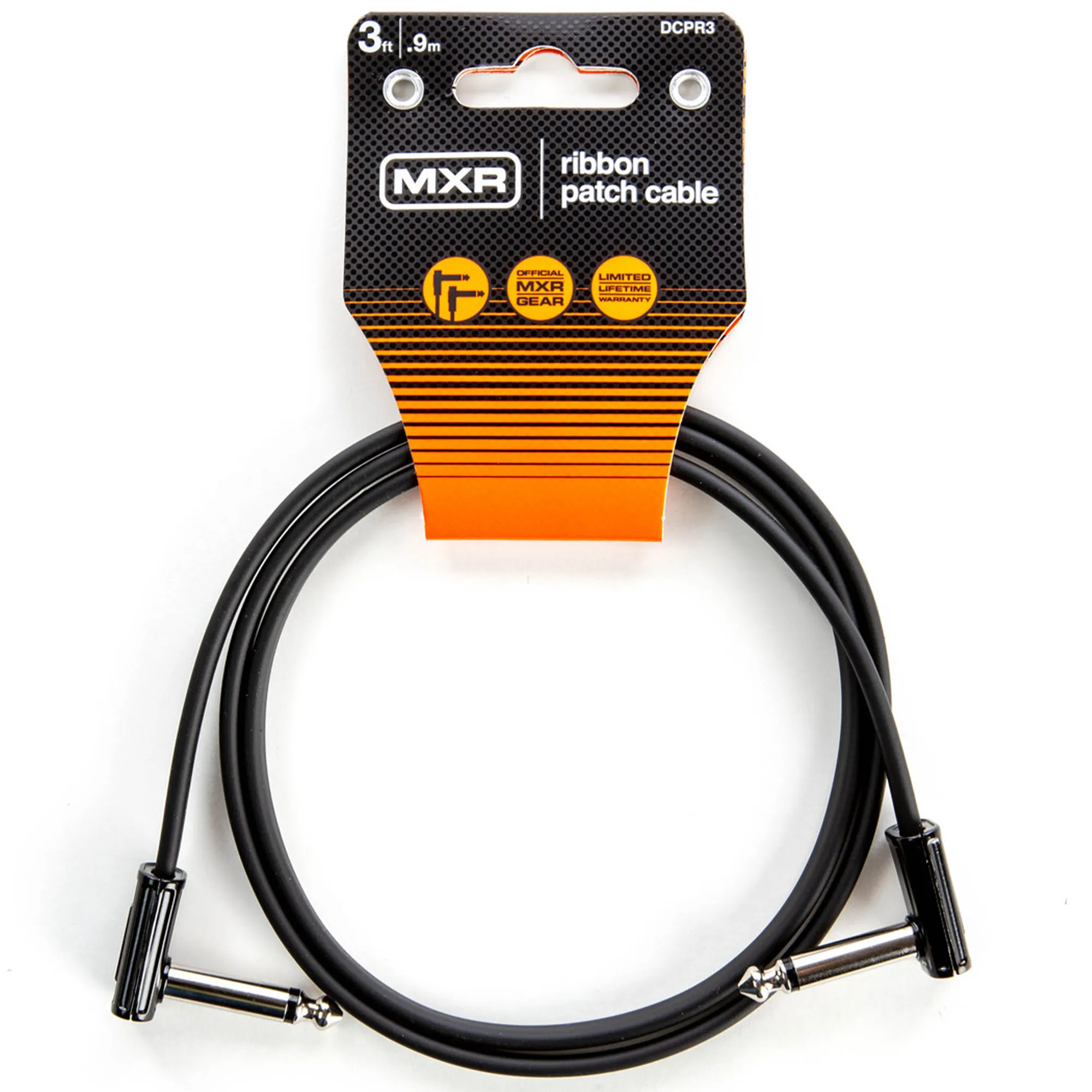Jim Dunlop DCPR3 Right Angle to Right Angle Ribbon Pedalboard Patch Cable - 3 inch