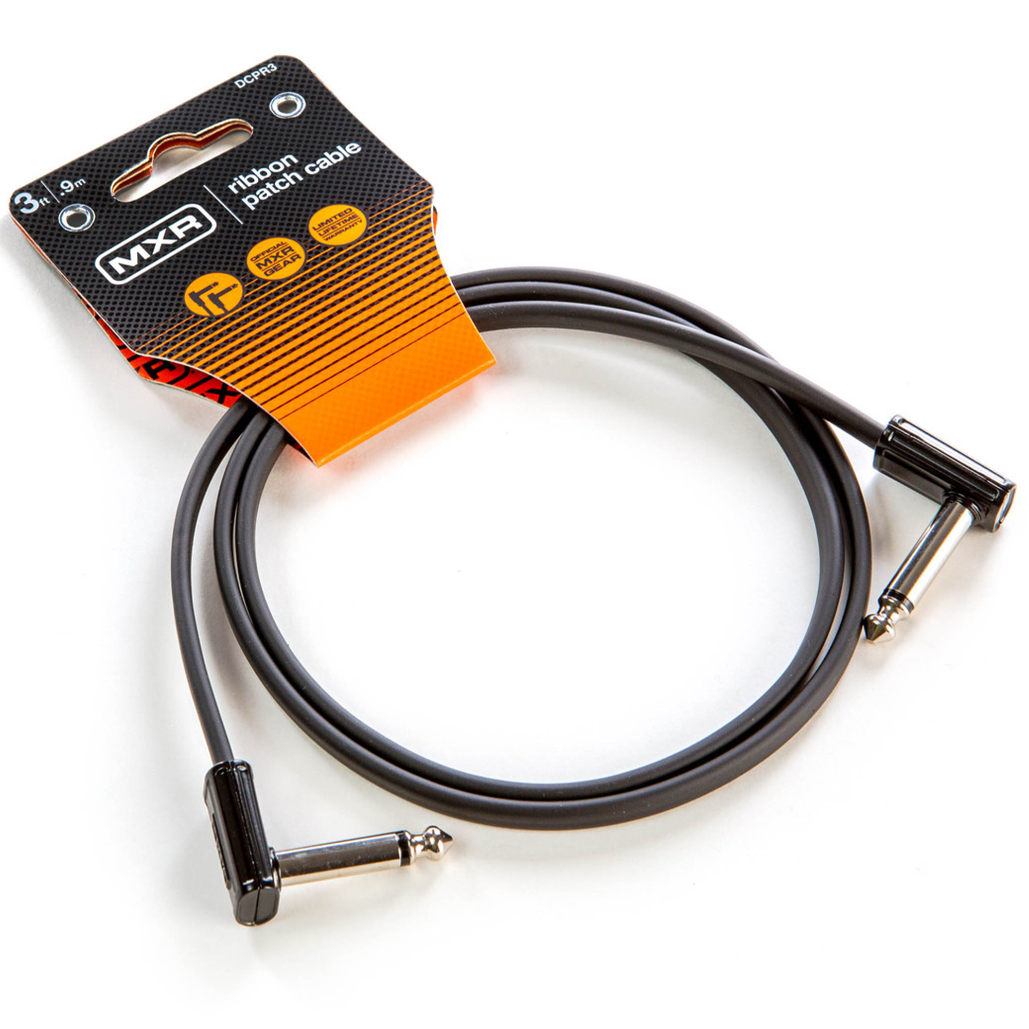 Jim Dunlop DCPR3 Right Angle to Right Angle Ribbon Pedalboard Patch Cable - 3 inch