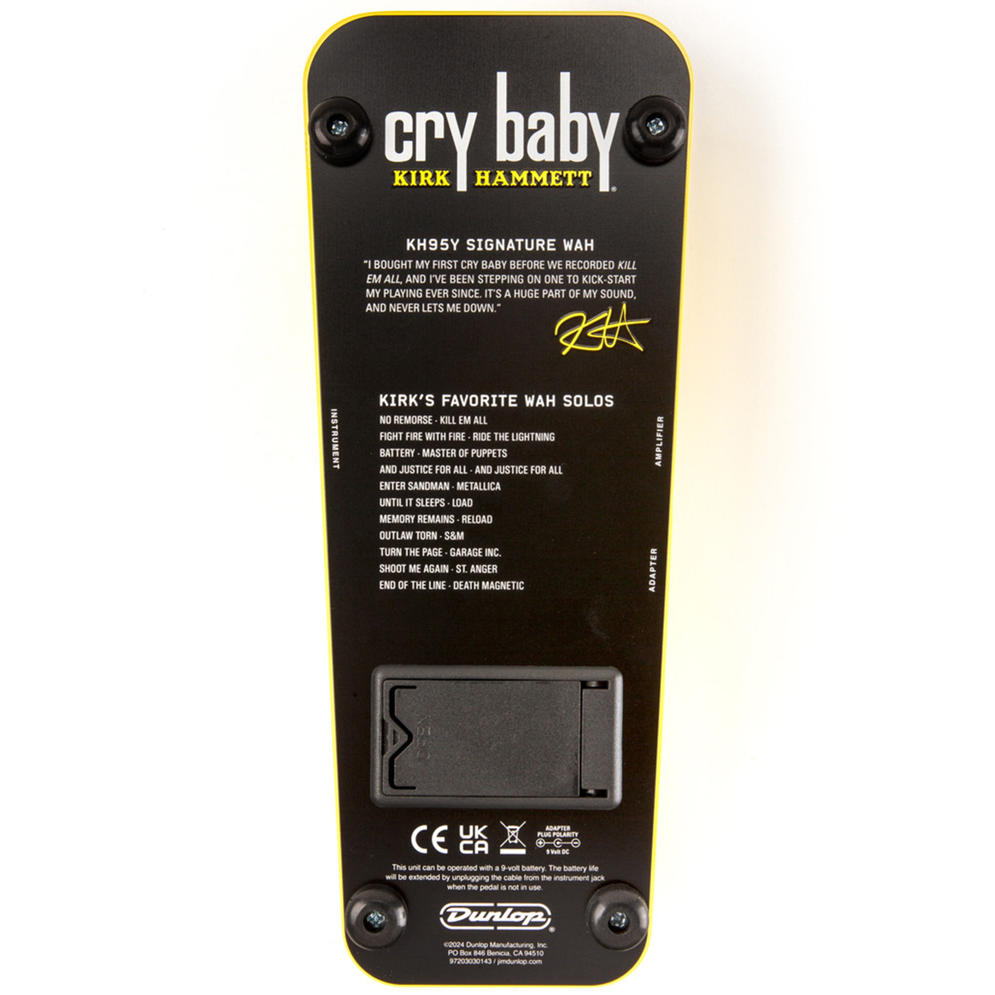 Jim Dunlop KH95Y Kirk Hammett Signature Cry Baby Wah Pedal - Yellow Sparkle