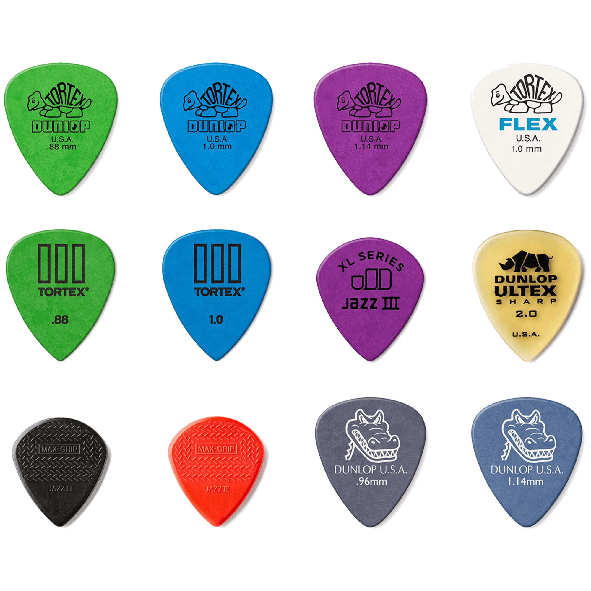 Jim Dunlop PVP102 Pick Variety Pack - Medium/Heavy - 12 Picks